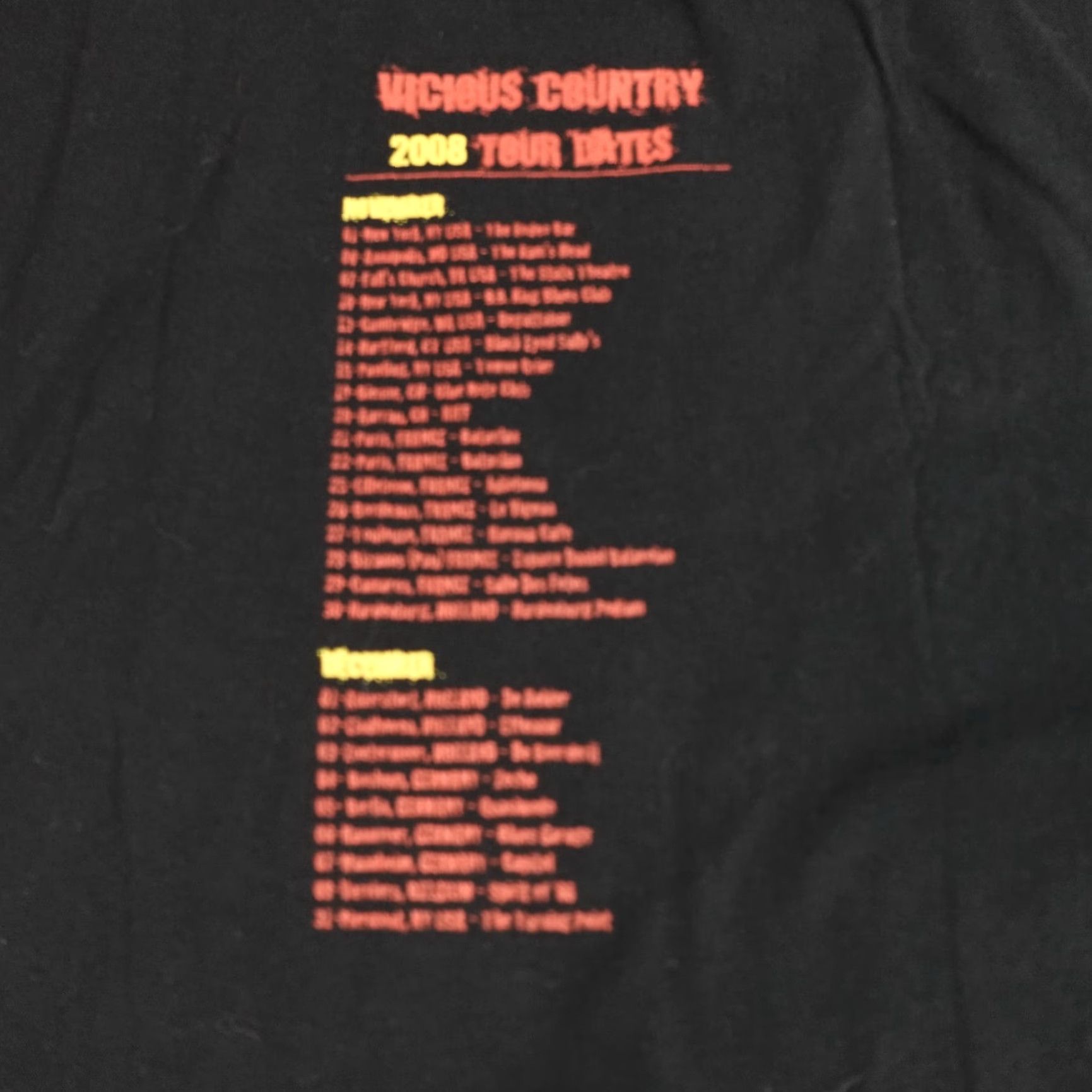 Doublet Popa Chubby Galea Shirt XL Black Double-Sided Vicious Country Tour 2008 Mens XLT-Shirt Black Double-Sided Band Shirt Size US XL / EU 56 / 4 - 8 Thumbnail