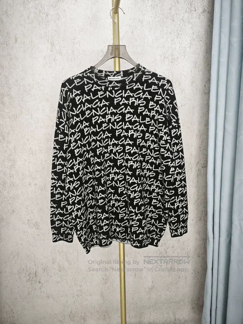 Balenciaga Balenciaga All-Lettering Printed Sweater Size US L / EU 52-54 / 3 - 1 Thumbnail