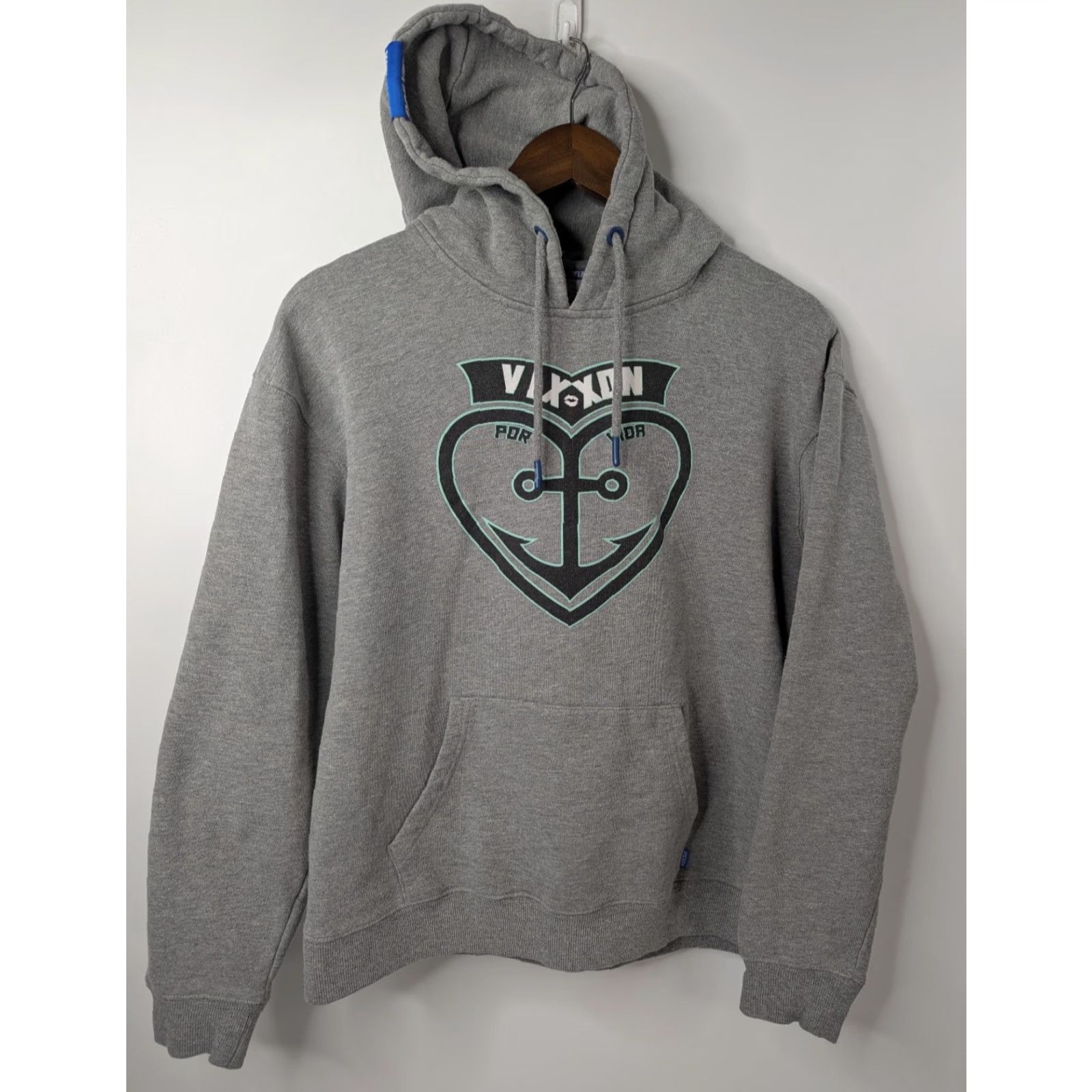 Vintage Dixxon Hoodie Women's M Gray Pullover Sweatshirt All Seasons Hooded Pockets Logo Tattoo Biker Size M / US 6-8 / IT 42-44 - 3 Thumbnail