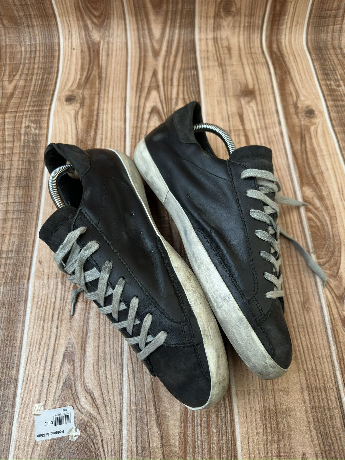 Golden Goose Golden Goose Superstar Black Leather Suede Lowtop Sneaks Size US 9 / EU 42 - 7 Thumbnail