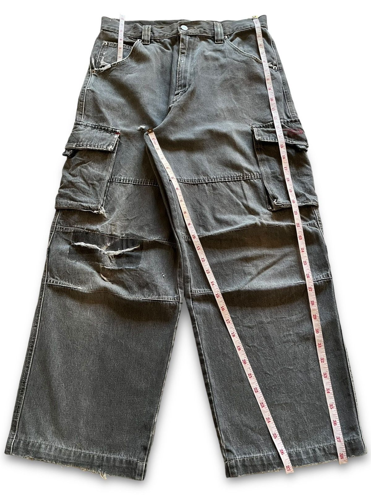 Japanese Brand Vintage Piko Hawaiian Distressed Cargo Baggy Jeans Size US 32 / EU 48 - 13 Thumbnail