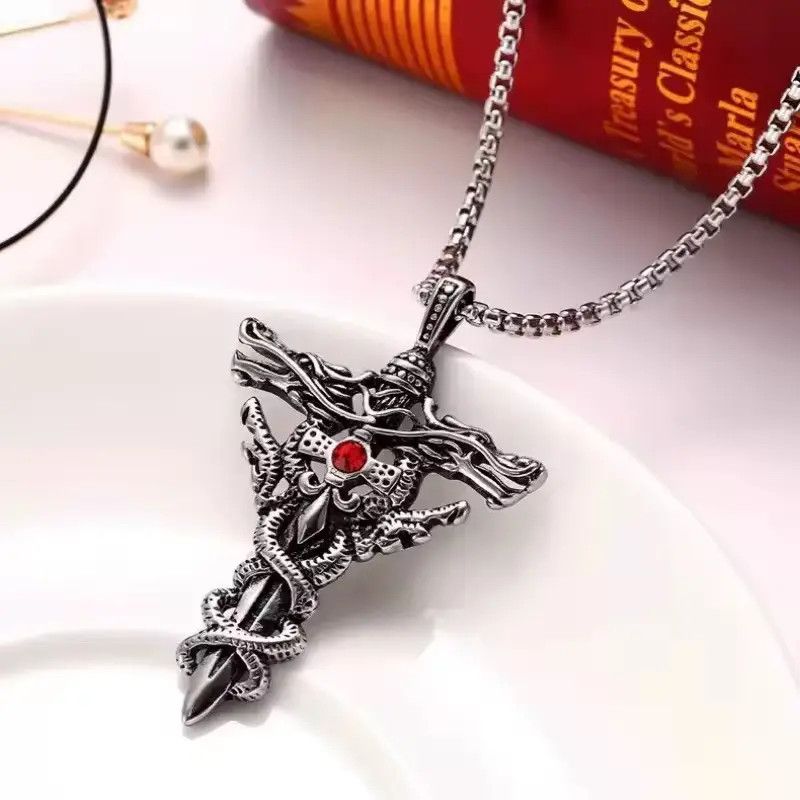 Japanese Brand Gothic Skeleton Cross Necklace Size ONE SIZE - 3 Thumbnail