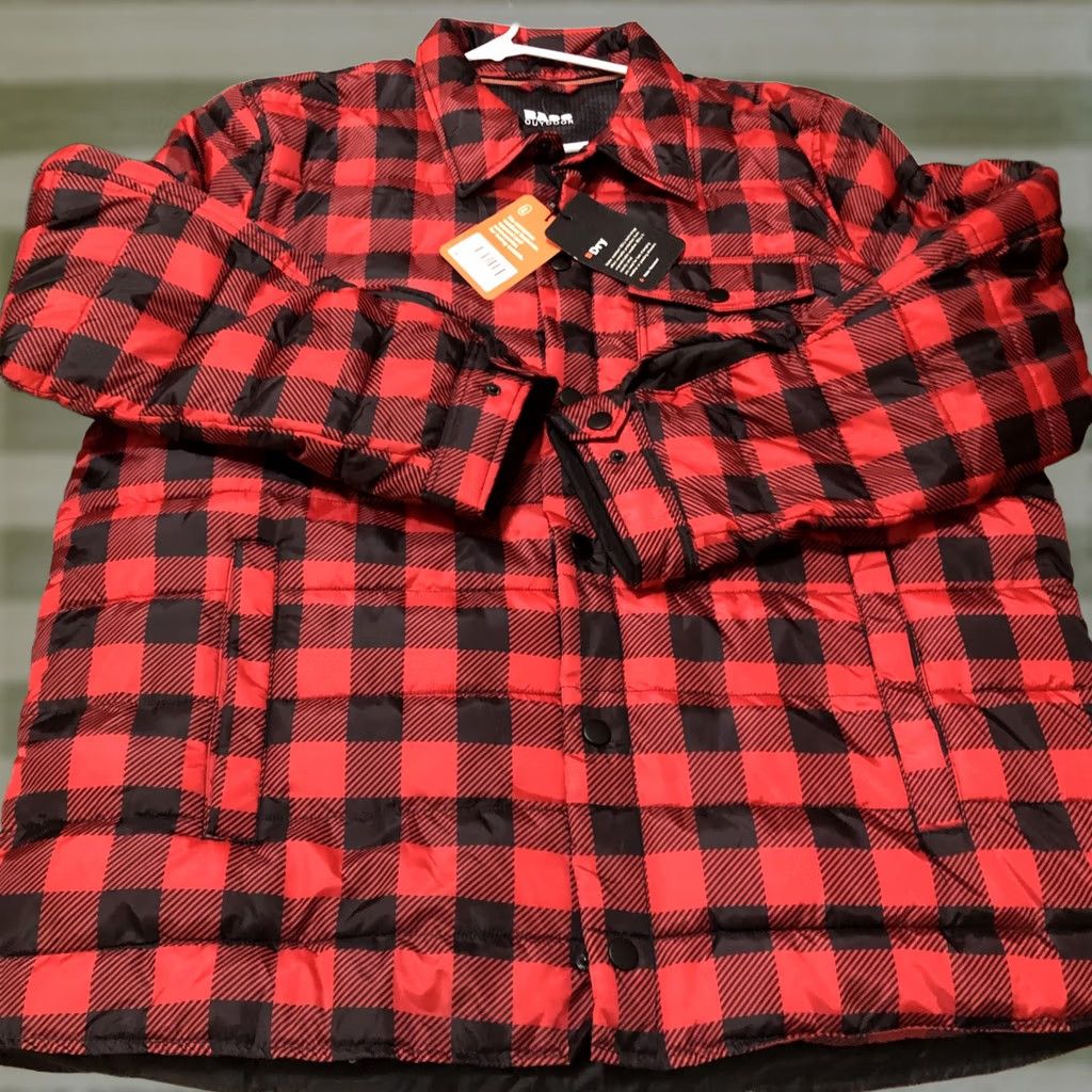 Vintage Bass Outdoor Puffer Jacket Plaid XL Men Red Down Fill New With Tags Size US XL / EU 56 / 4 - 1 Thumbnail