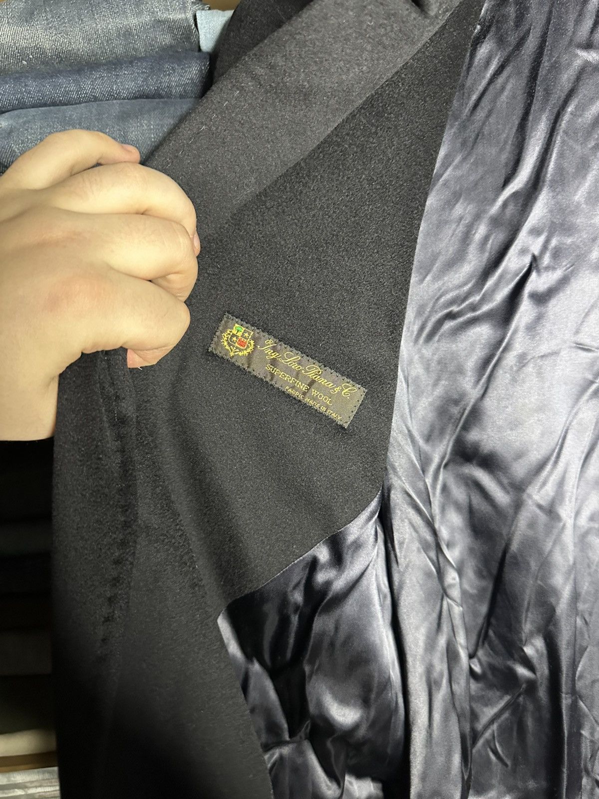 Other Facis Ing Loro Piana Superfine Virgin Wool Black Overcoat Size US L / EU 52-54 / 3 - 5 Thumbnail