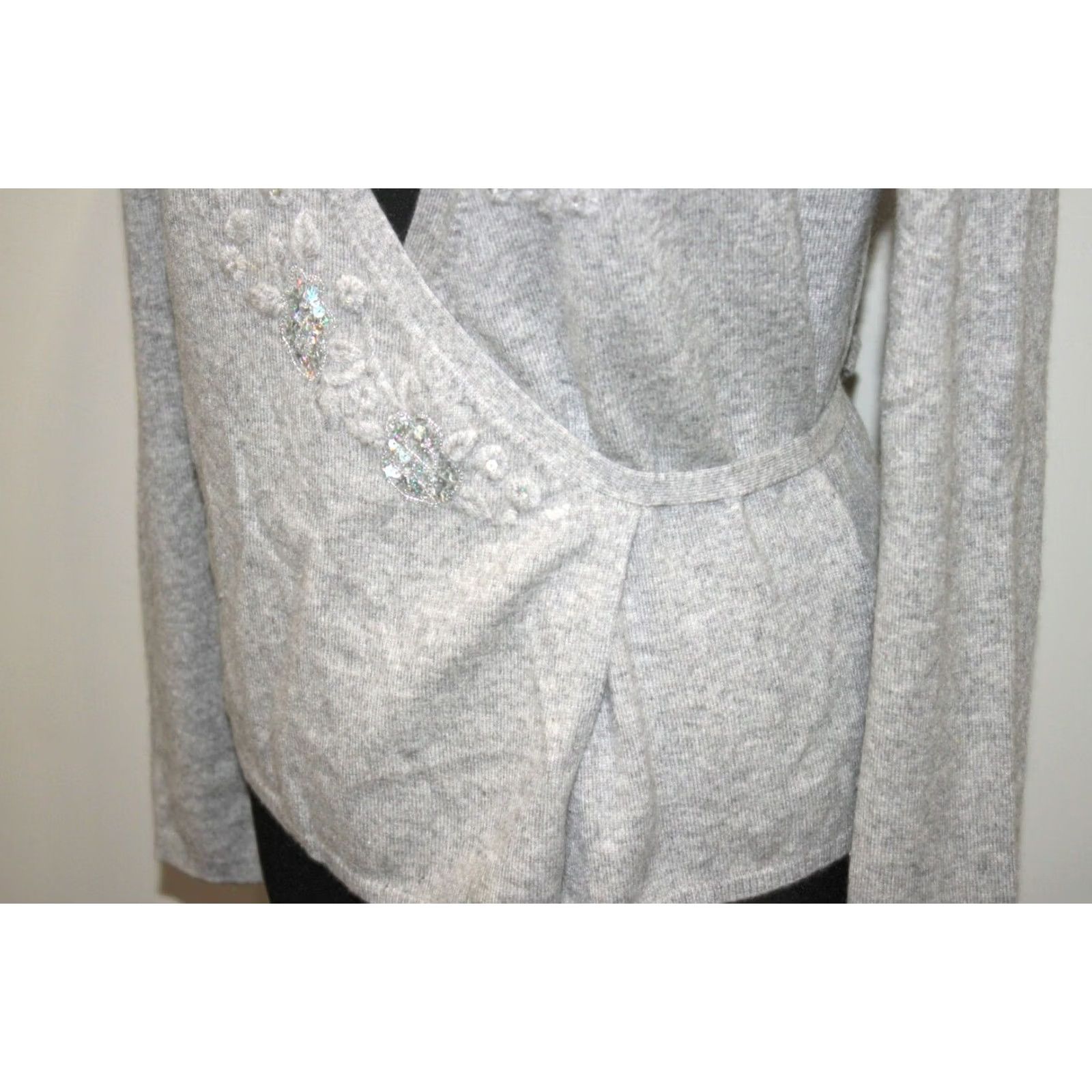 Allude Allude 100% cashmere womens grey cardigan robe wrap Size M Size M / US 6-8 / IT 42-44 - 2 Thumbnail