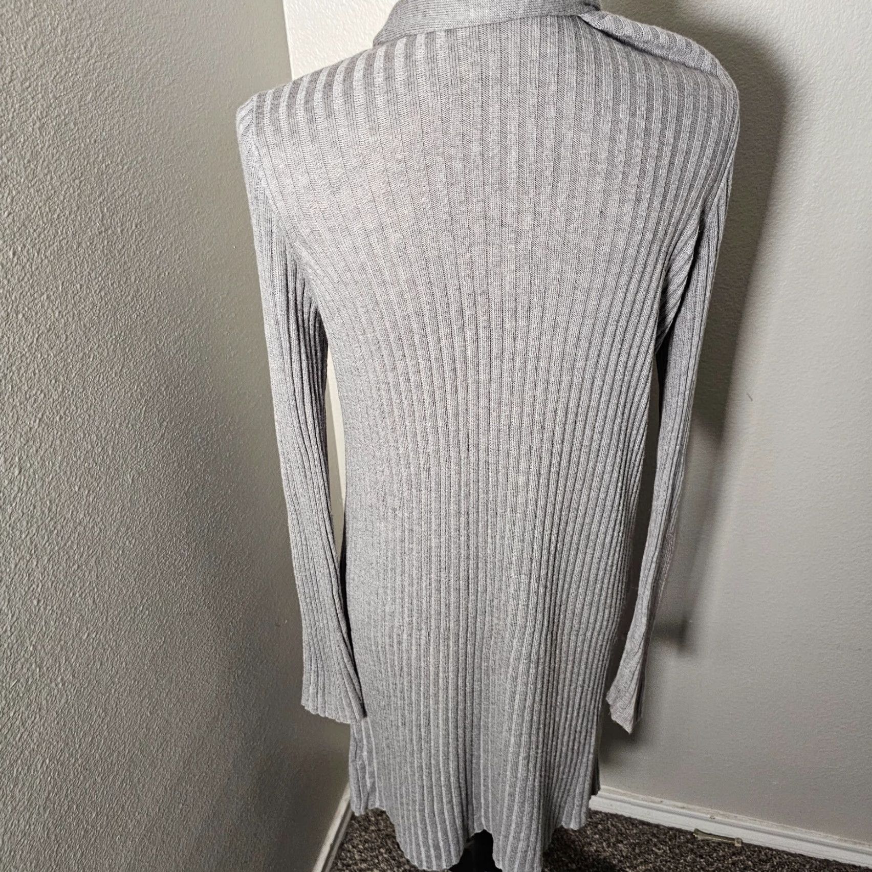 Vintage Joan Vass Cardigan Women Small Gray Cashmere Knit Open Front Draped Lagenlook All Seasons Womens Size S / US 4 / IT 40 - 3 Thumbnail