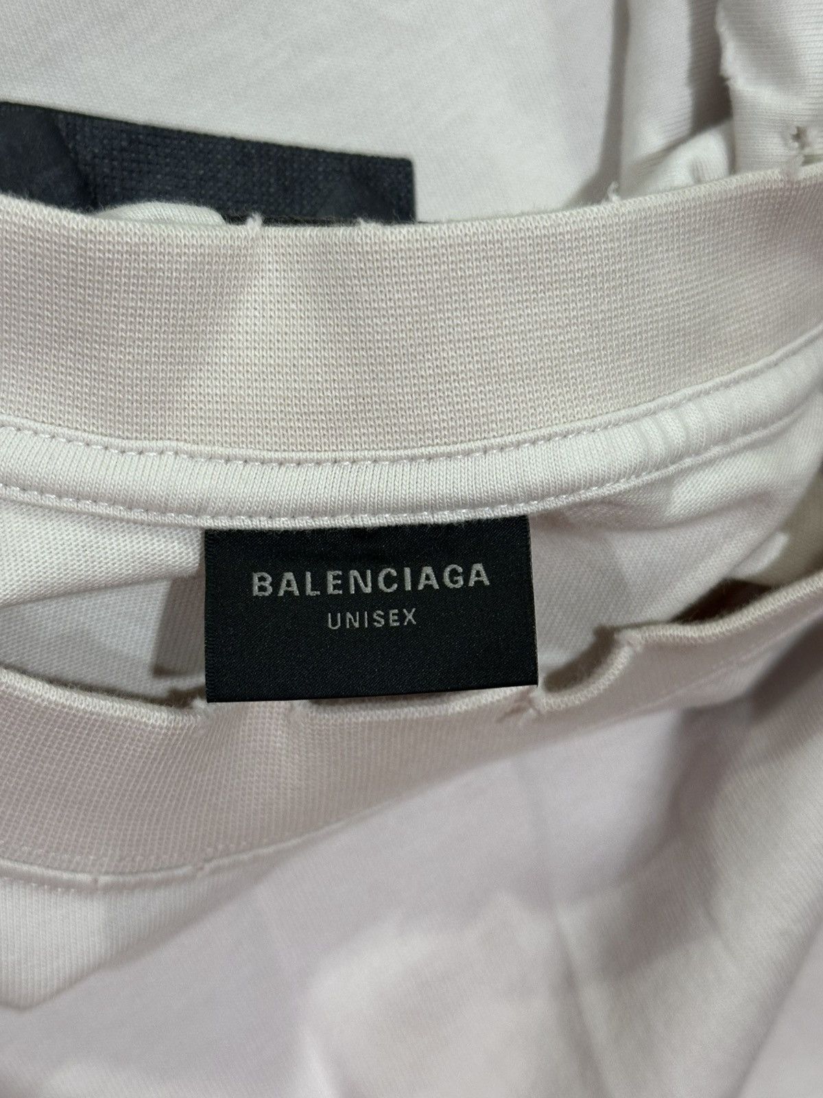 Balenciaga Balenciaga Distressed Type Black Duct Tape Logo White Tee Size US XS / EU 42 / 0 - 13 Thumbnail