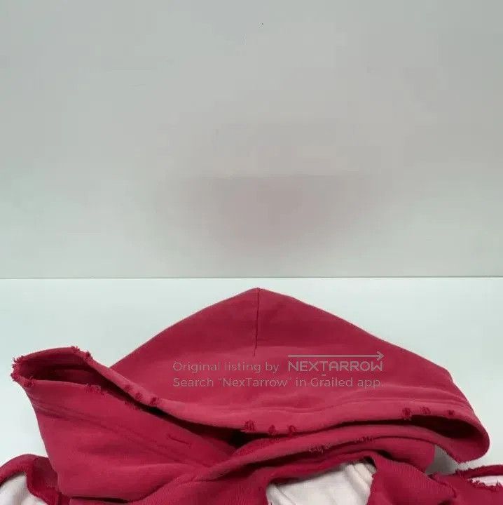 Balenciaga Balenciaga Classic Distressed Red Hooded Sweatshirt. Size US XXS / EU 40 - 1 Thumbnail