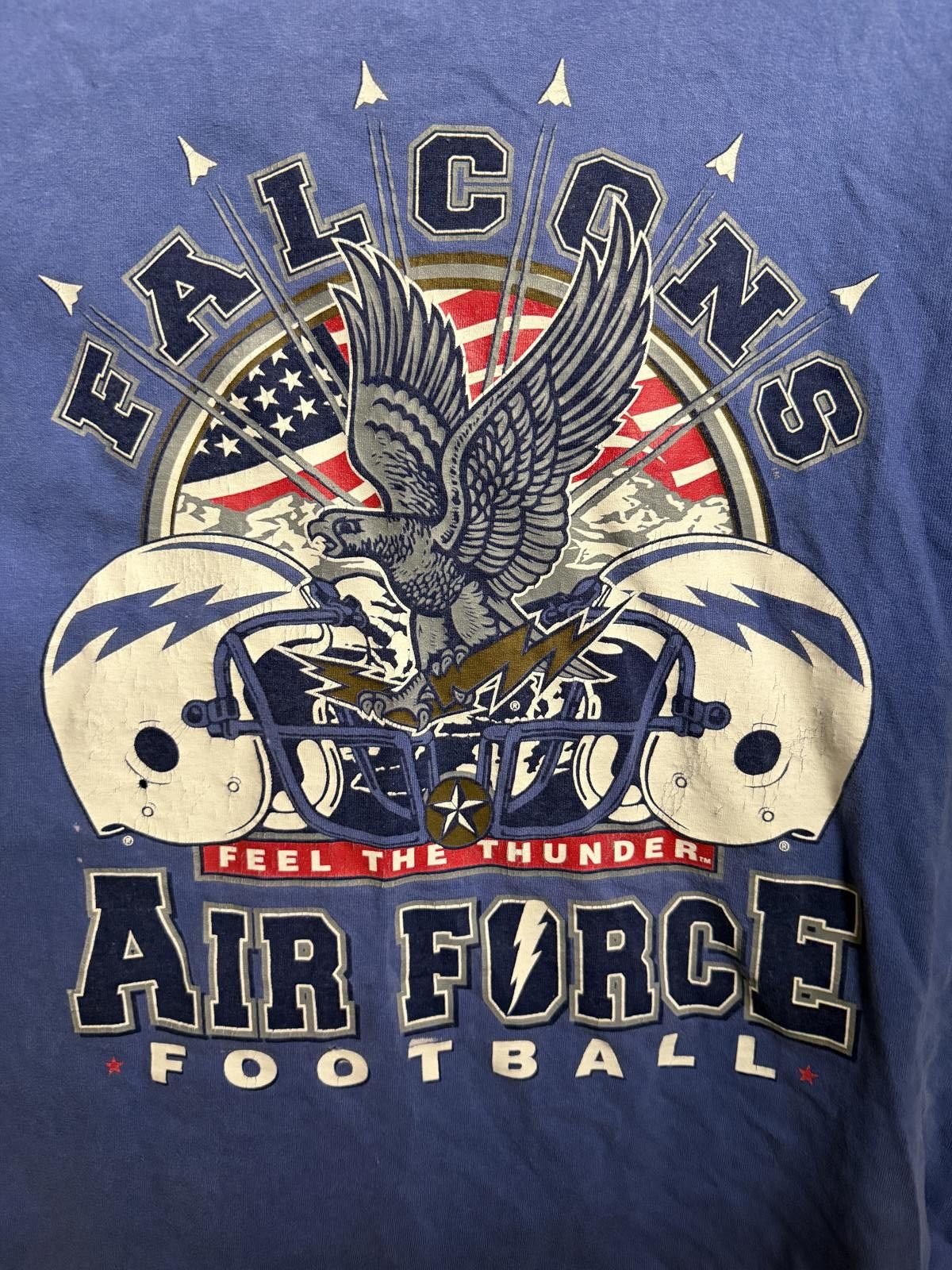 Gear for Sports VTG Air Force Football T-shirt Falcons Feel the Thunder Tee Size US L / EU 52-54 / 3 - 3 Thumbnail
