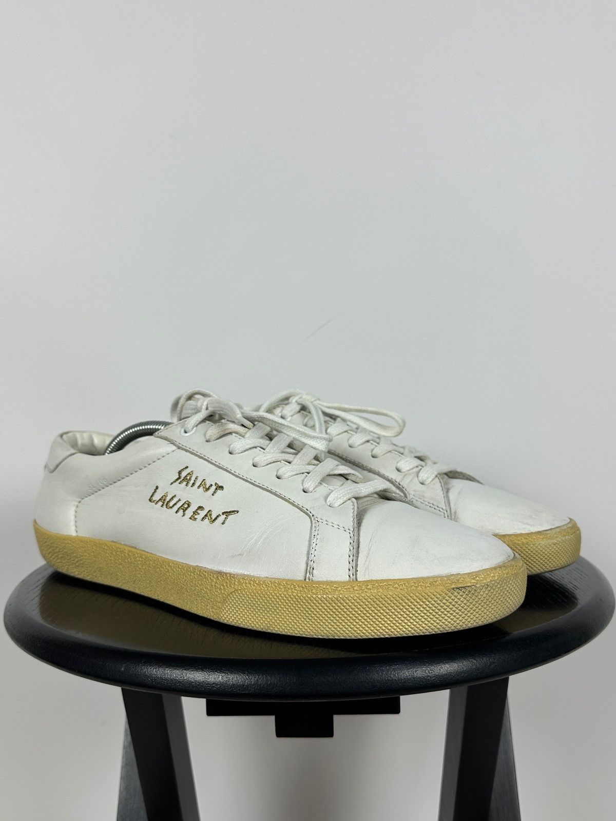 Saint Laurent Paris Saint Laurent Paris Court Classic Leather Low Top Sneakers Size US 12 / EU 45 - 10 Thumbnail