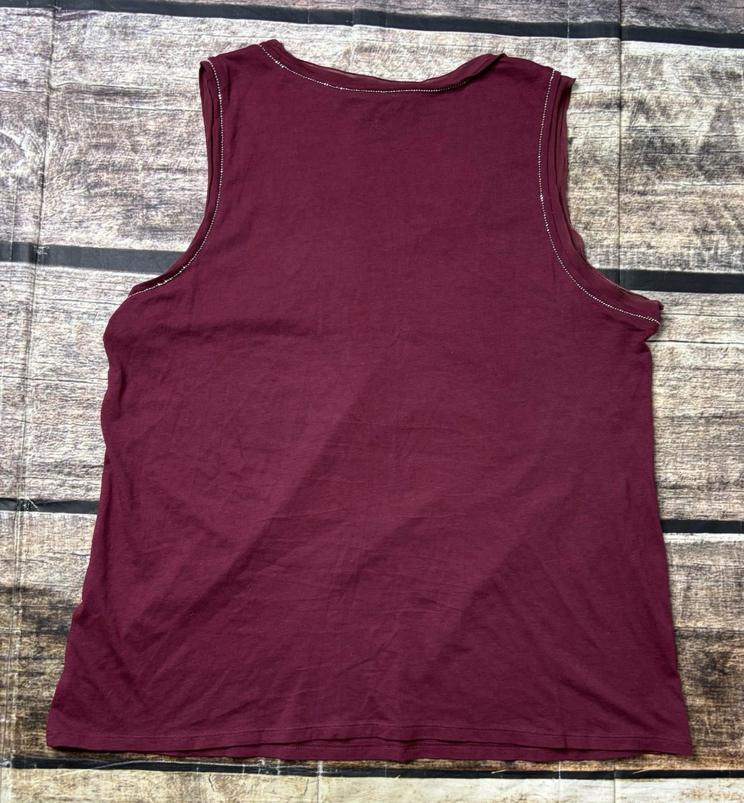 J. Jill J Jill Tank Top Women's Large Petite Ruched Beaded Silk Trim Size L / US 10 / IT 46 - 3 Thumbnail