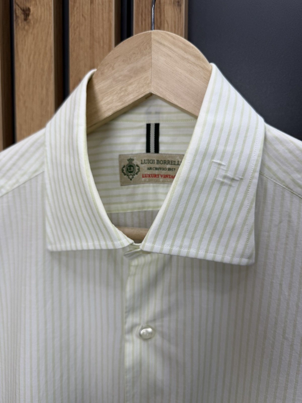 Luigi Borrelli Luigi Borrelli Cotton Striped Long Sleeve Shirt Size US L / EU 52-54 / 3 - 6 Thumbnail