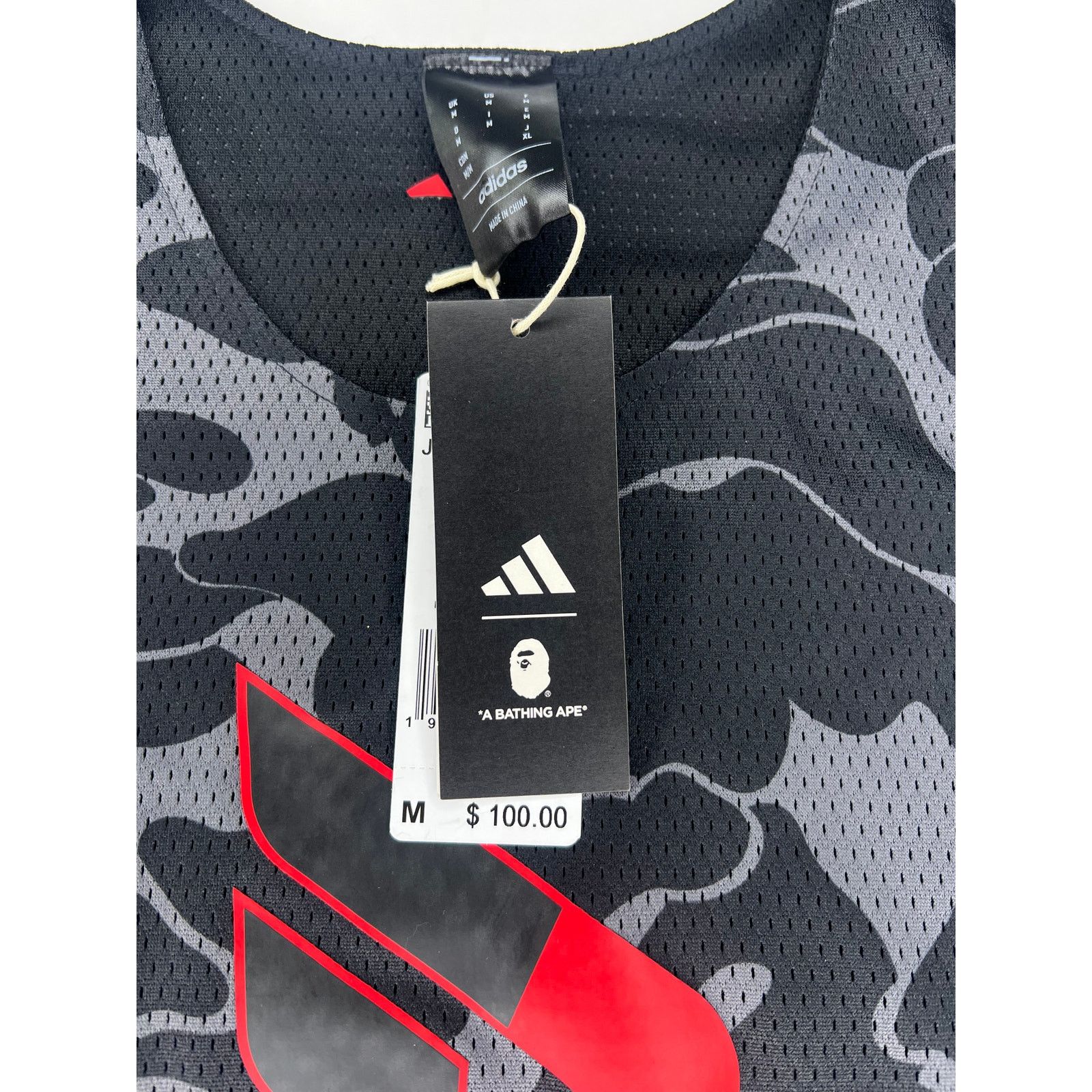 Adidas BAPE x Adidas Dame Reversible Basketball Jersey Black Camo Size US M / EU 48-50 / 2 - 6 Thumbnail