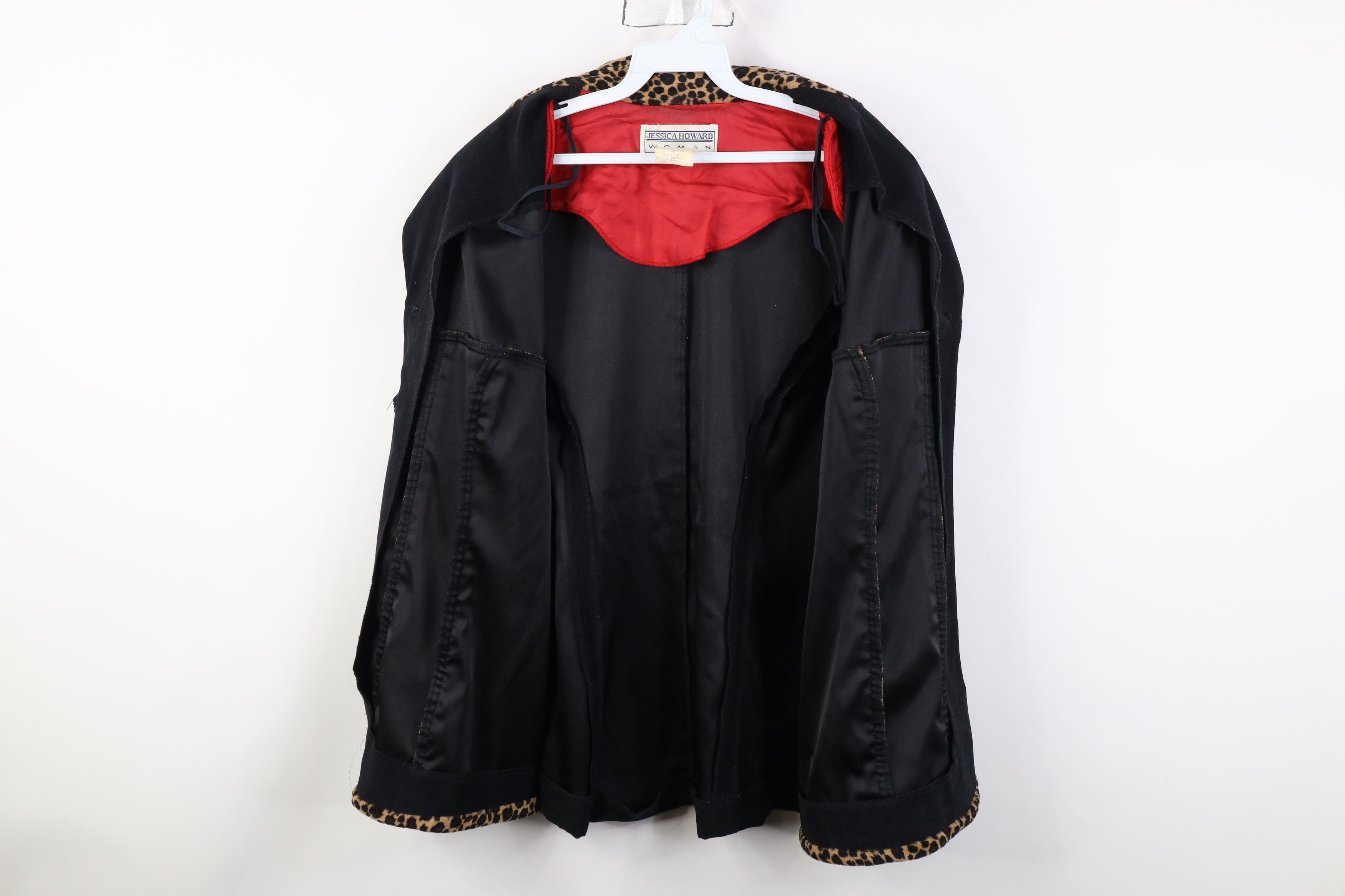 Vintage Vintage 90s Streetwear Cheetah Trim Microfiber Jacket Black Size XL / US 12-14 / IT 48-50 - 8 Thumbnail