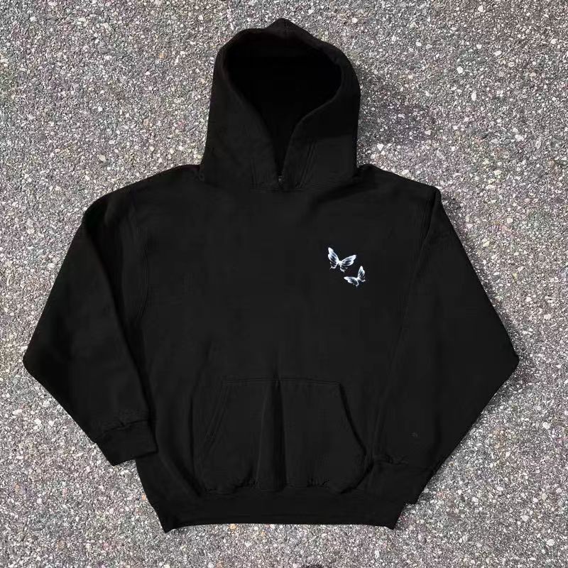 Japanese Brand Hip Hop Diablo Style Butterfly Print XL Hooded Sweatshirt Size US XL / EU 56 / 4 - 4 Thumbnail