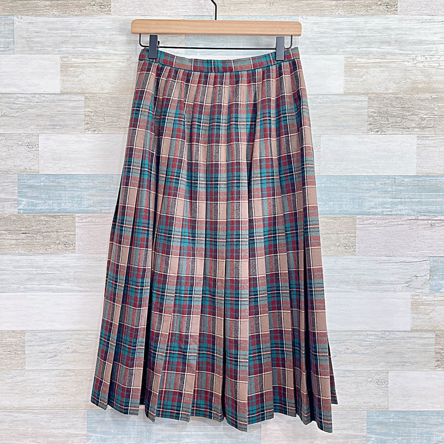 Jos. A. Bank × Vintage JOS A BANK Vintage Wool Fringe Wrap Plaid Skirt Womens 4 Size 27" / US 4 / IT 40 - 3 Thumbnail
