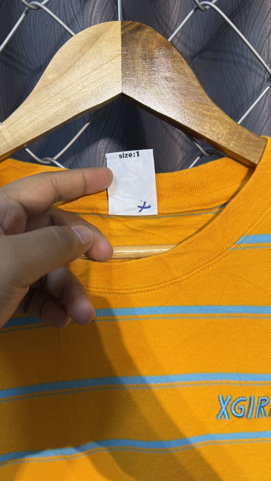 Japanese Brand XGIRL STRIPED TSHIRT YELLOW BLUE Size US S / EU 44-46 / 1 - 6 Thumbnail