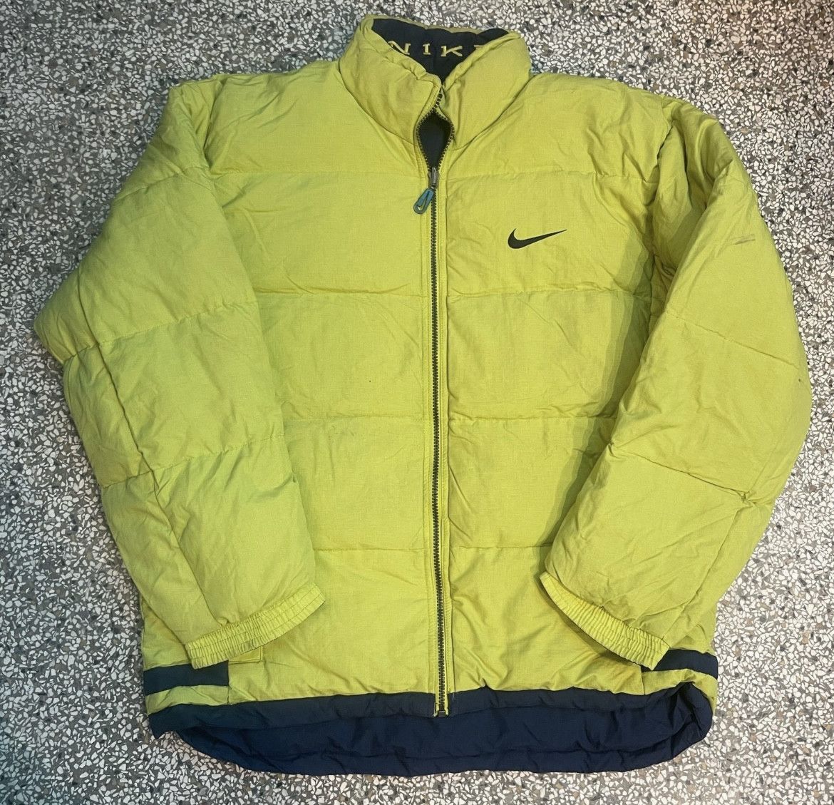 Nike Nike Vintage 90s Reversible Yellow Navy Puffer Jacket Size US M / EU 48-50 / 2 - 2 Thumbnail