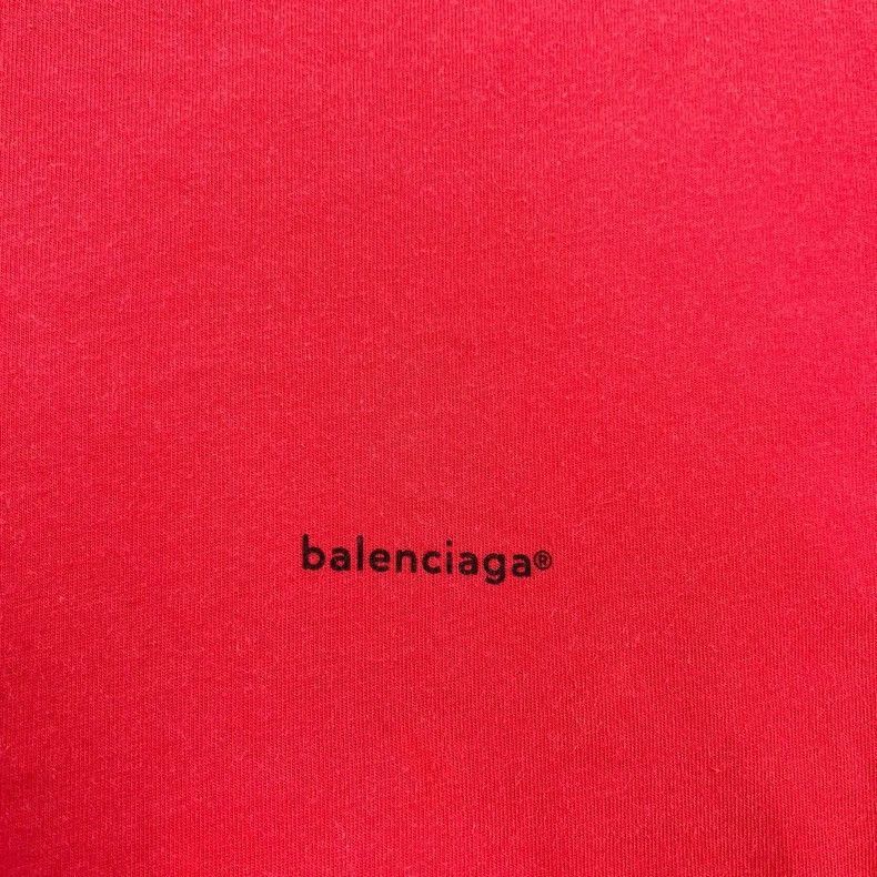 Balenciaga Balenciaga Red Logo Print Short Sleeve TShirt-2505 Size S / US 4 / IT 40 - 4 Thumbnail