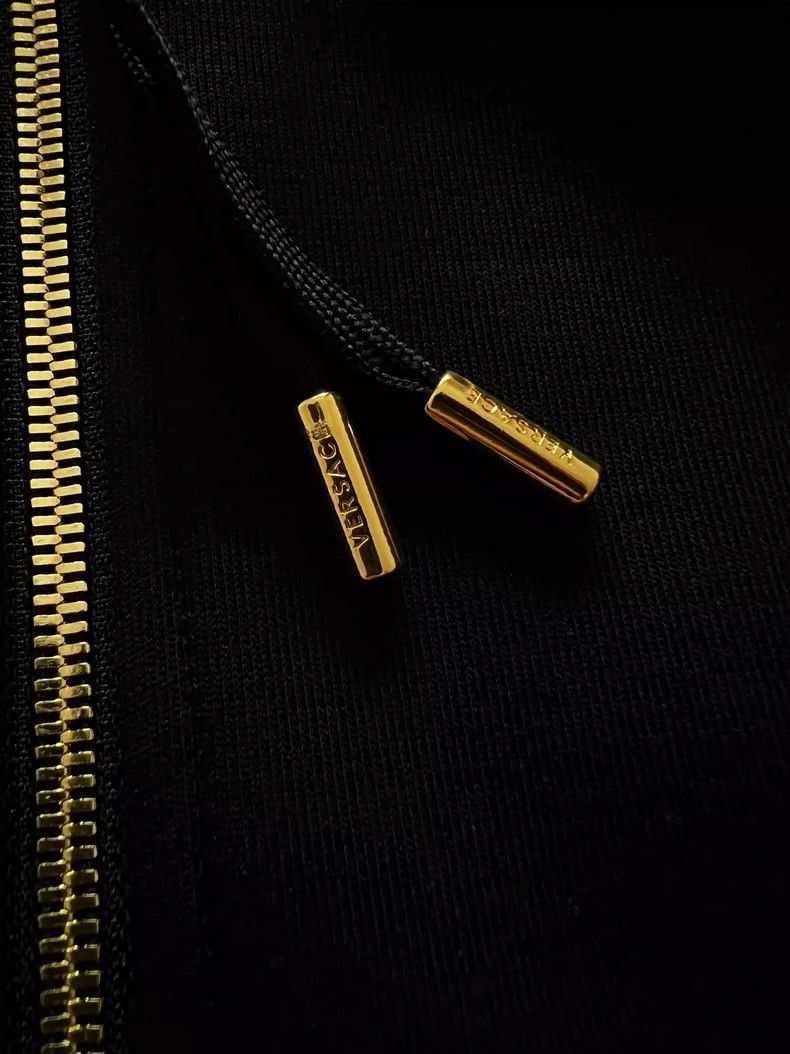 Versace Versace Diamond-embedded gold-zipped sweatshirt with diamo Size L / US 10 / IT 46 - 3 Thumbnail