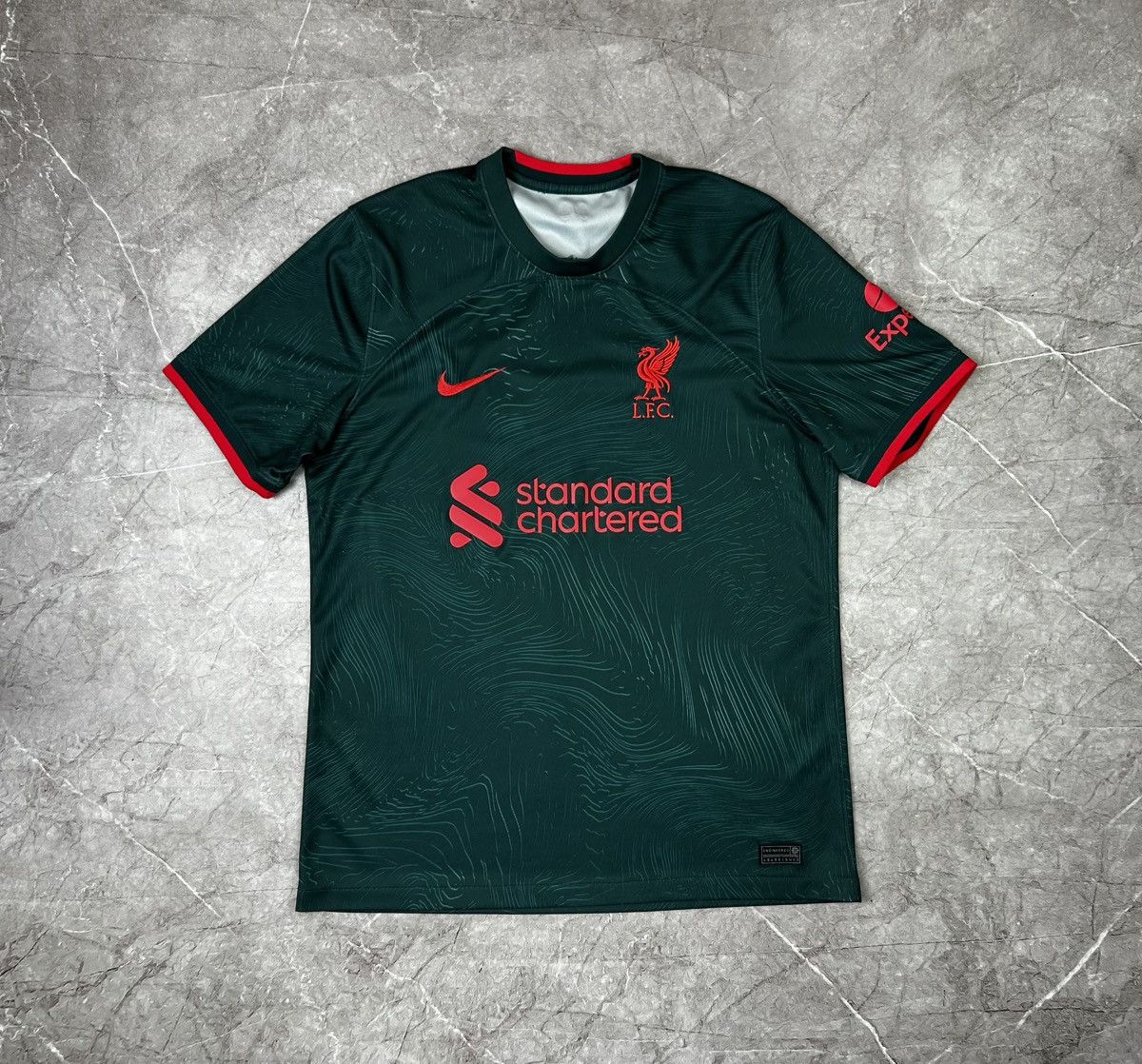 Nike × Vintage Nike Soccer Liverpool 2022/23 Stadium Third Jersey Green Size US L / EU 52-54 / 3 - 3 Thumbnail