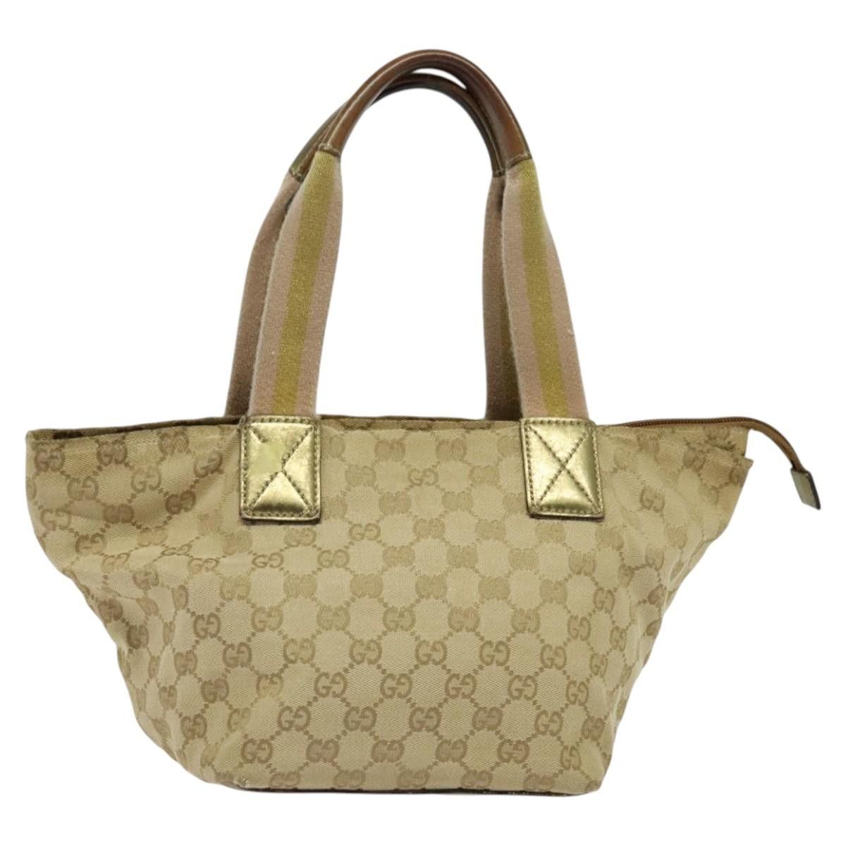 Gucci GUCCI GG Canvas Sherry Line Hand Bag Beige Gold Pink Size ONE SIZE - 3 Thumbnail