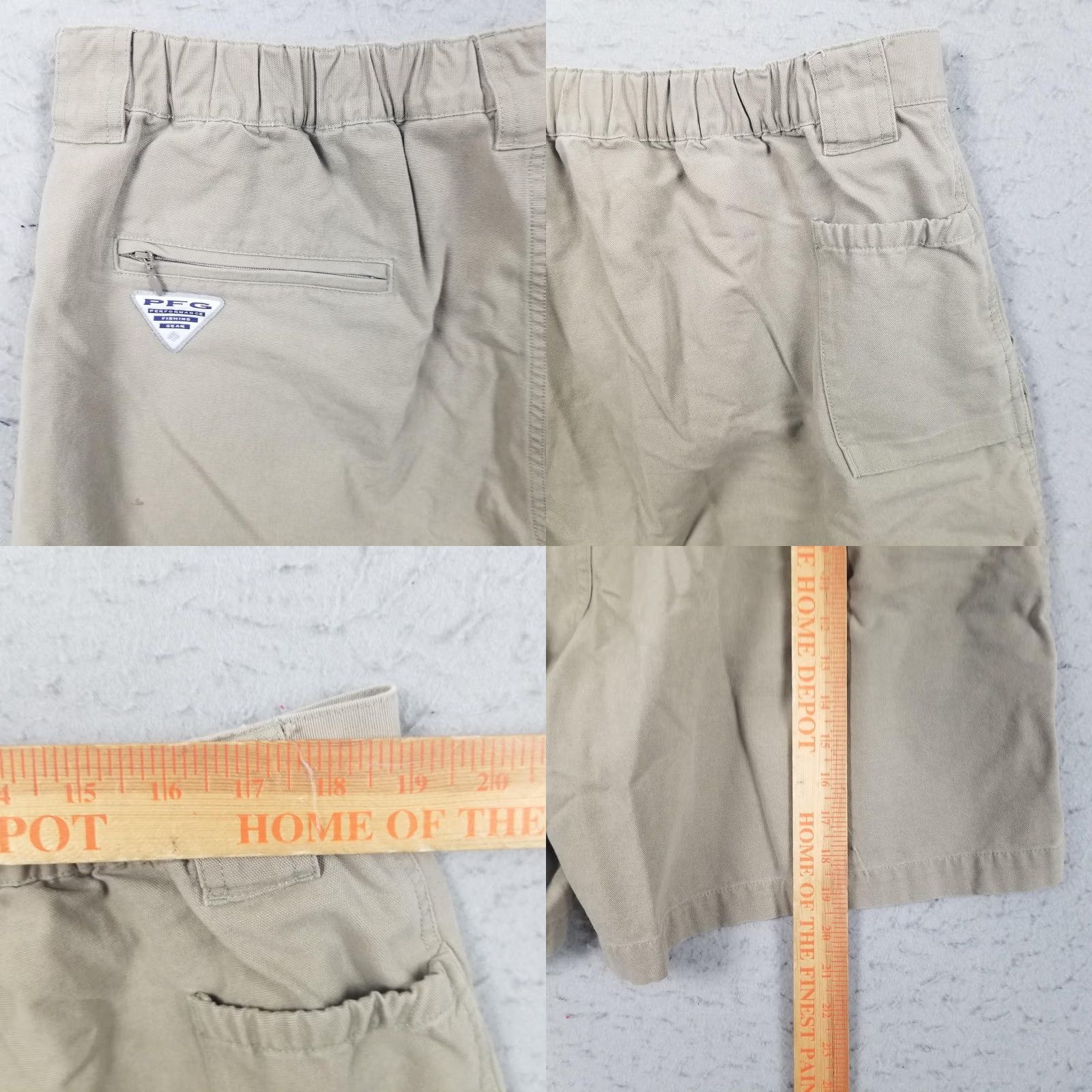 Vintage Columbia PFG Cargo Shorts Mens XL Beige Cotton Elastic Waist 8 Inseam Fishing Size US 36 / EU 52 - 8 Thumbnail