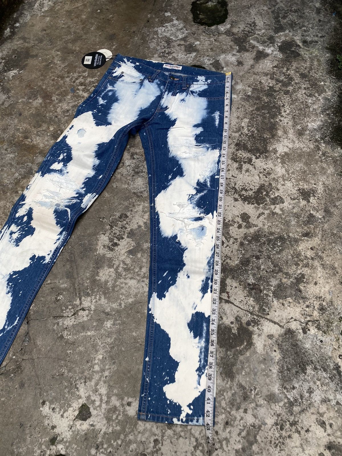 Japanese Brand PROPA9ANDA Josh Rox Tie Dye Ripped Japanese Denim Size US 33 - 14 Thumbnail