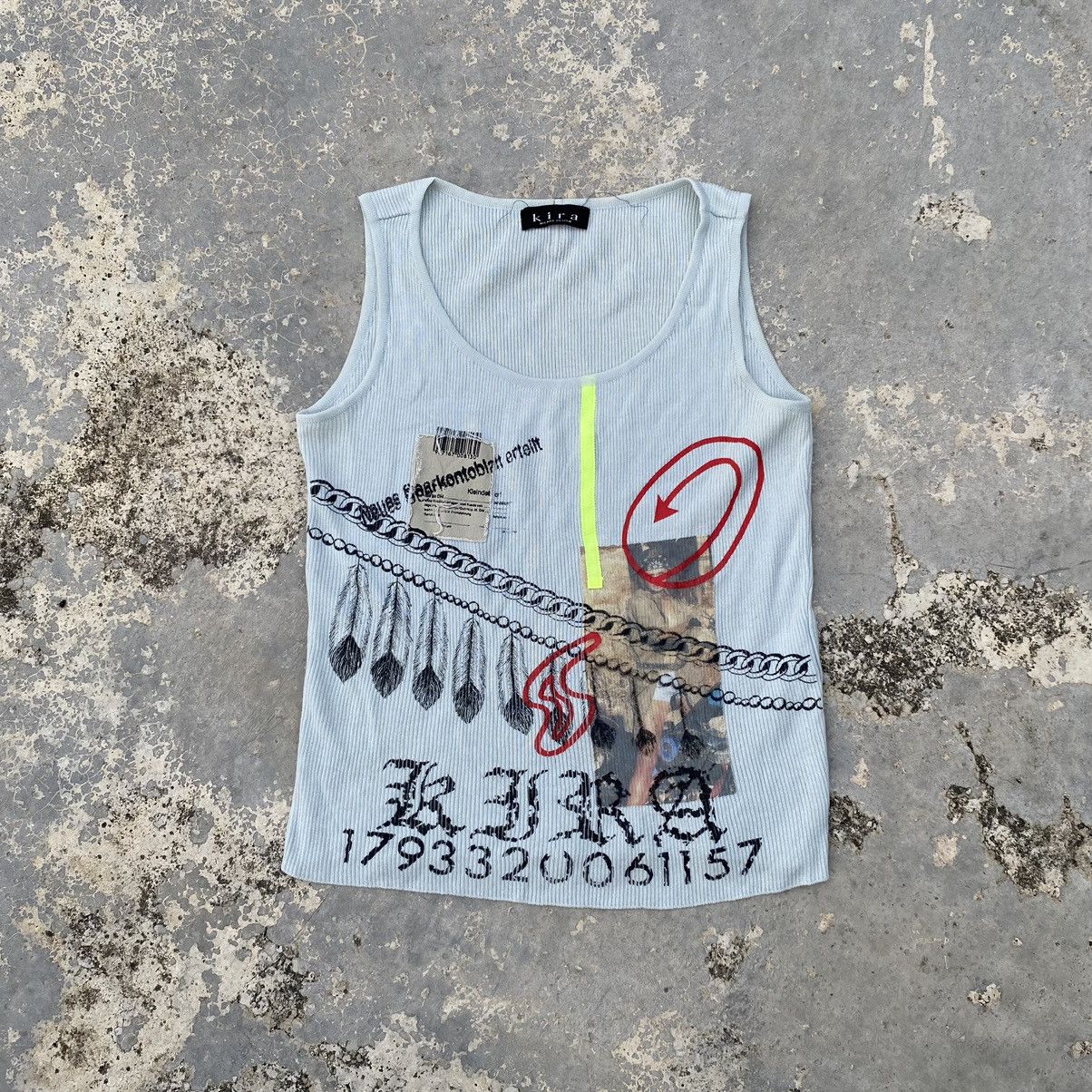 Japanese Brand Y2K kira milano design crop singlet tee Size US XS / EU 42 / 0 - 1 Thumbnail