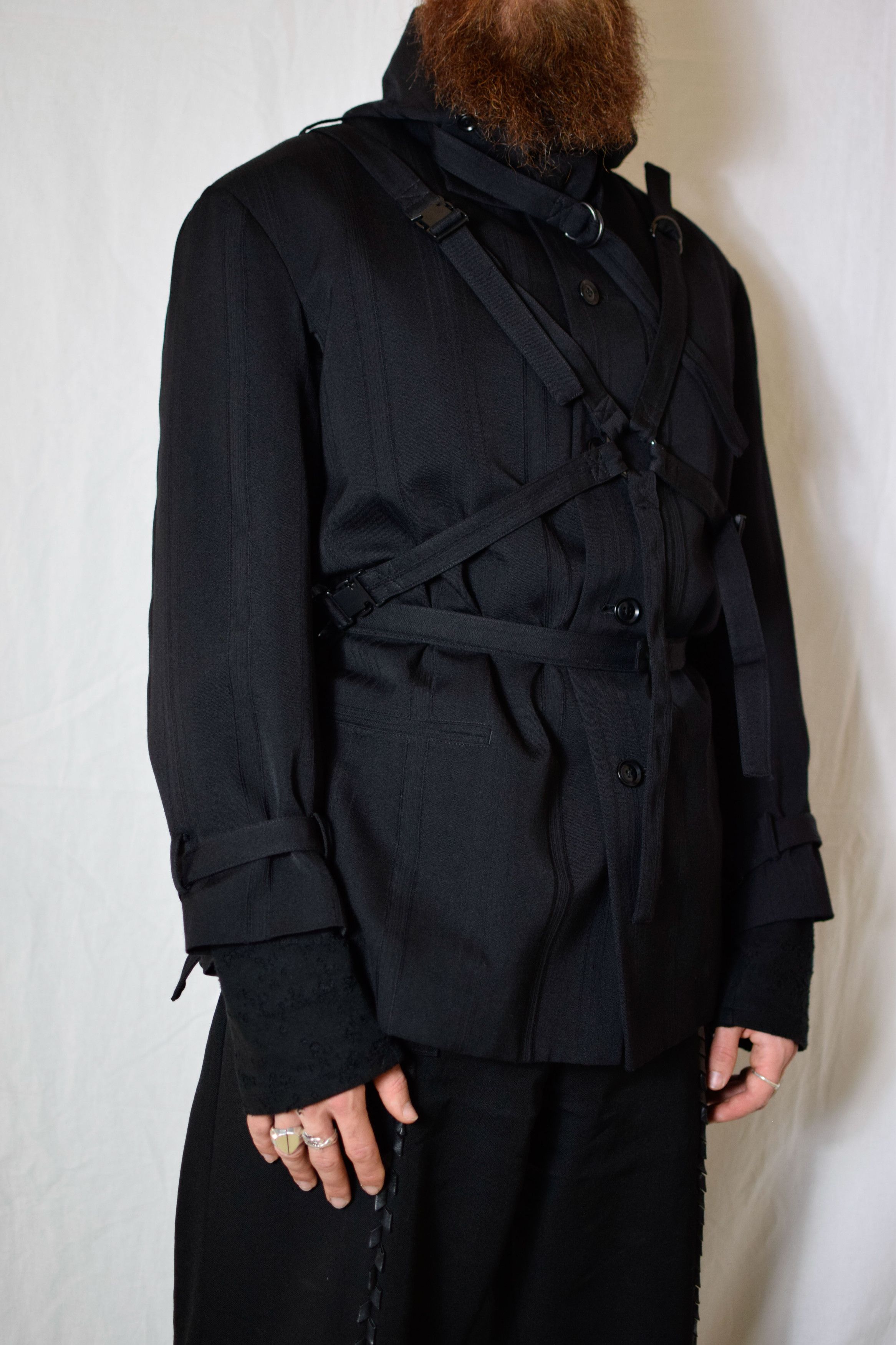 Yohji Yamamoto YYPH AW16 Striped Bondage Blazer - HR-J12-108 Size 52R - 7 Thumbnail