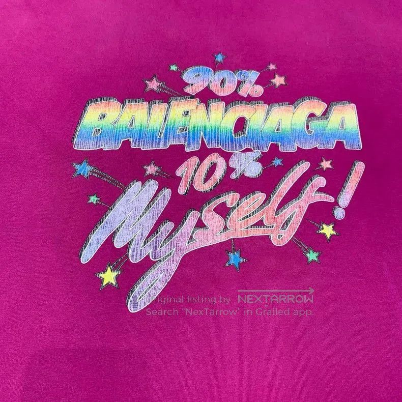 Balenciaga Balenciaga Pink Distressed Ink Short Sleeve. Size US M / EU 48-50 / 2 - 5 Thumbnail