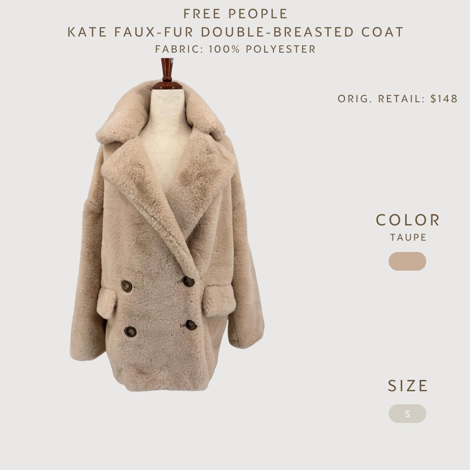 Free People Free People Faux Fur Coat Taupe Teddy Jacket S Size S / US 4 / IT 40 - 2 Thumbnail