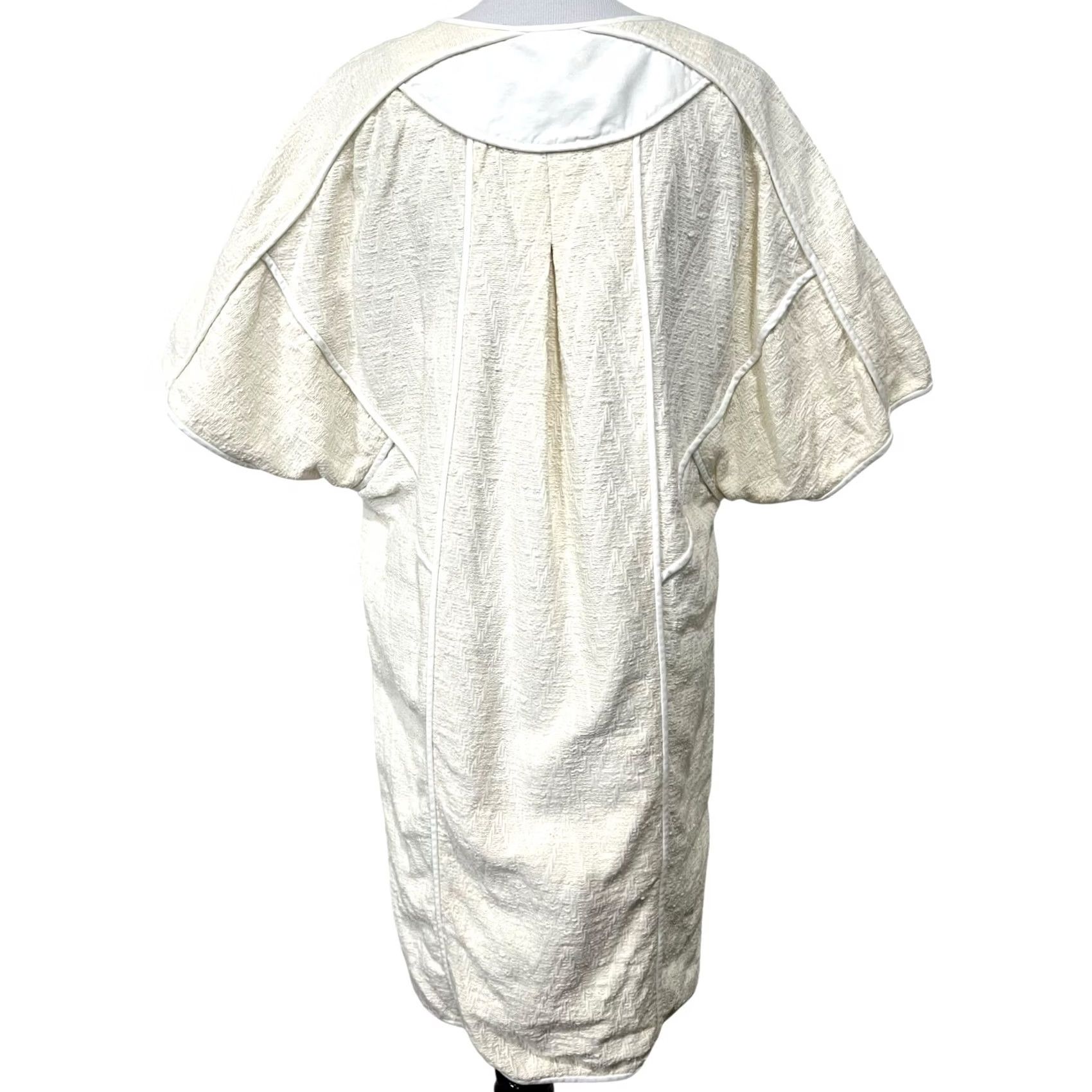 Bcbgmaxazria BCBGMAXAZRIA Runway Shirt Dress Ivory 100% Cotton Sleeveless M Women's Shirt Dress Tunic Modern Oversized Lace 34.5" Length Womens Size M / US 6-8 / IT 42-44 - 6 Thumbnail