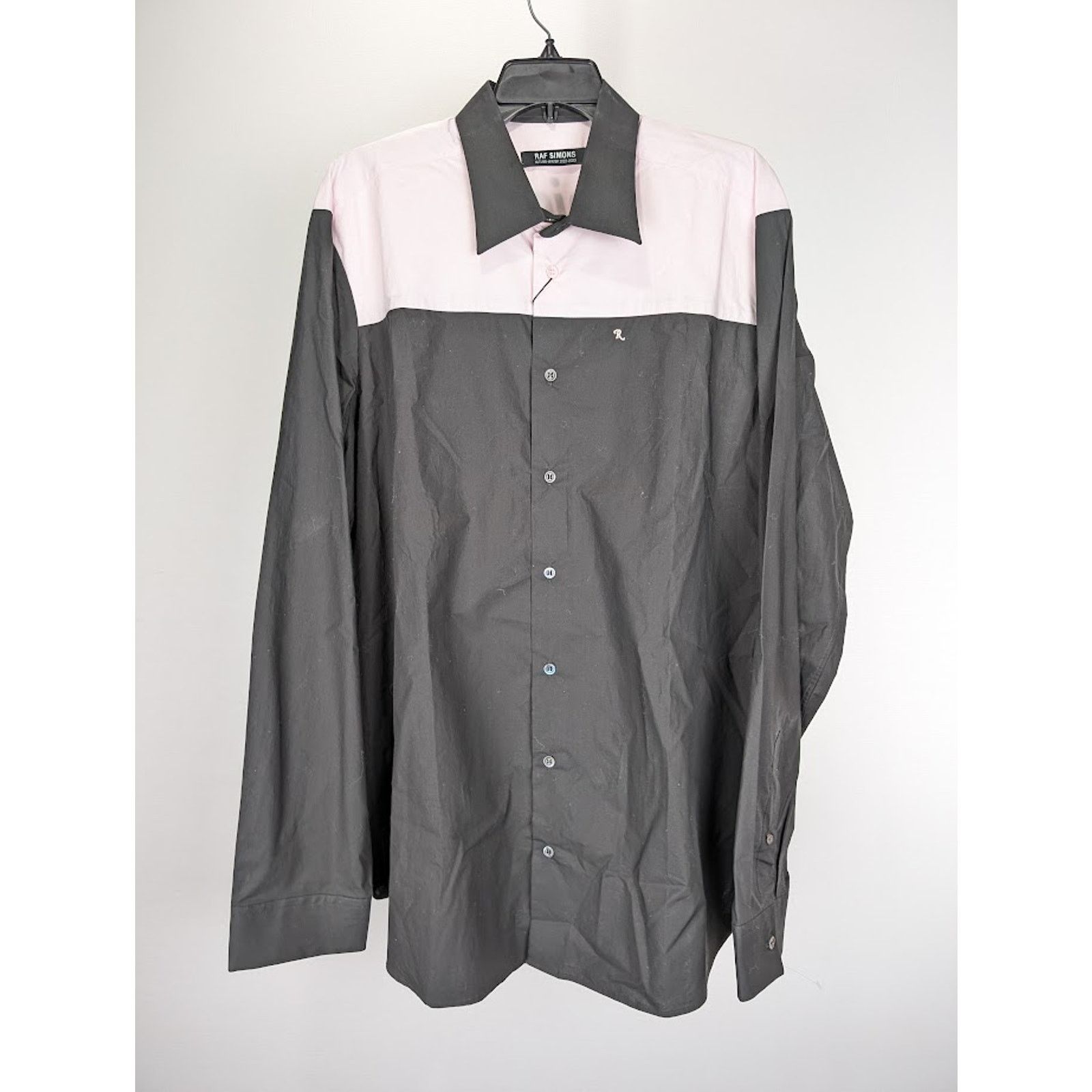 Raf Simons o1rshd1 Bicolor Americano Shirt Print On Shoulder Black/Pink Size US XL / EU 56 / 4 - 3 Thumbnail