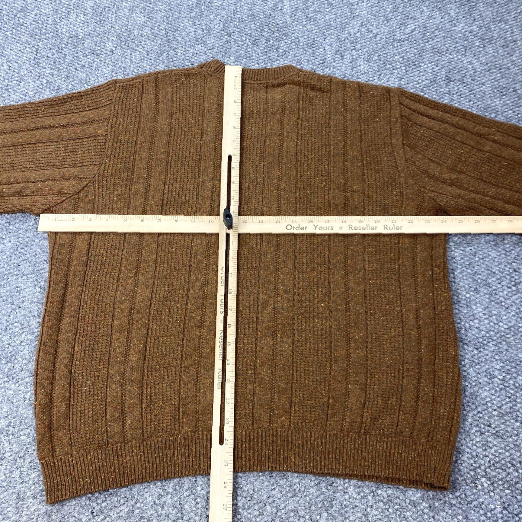 Bill Blass Bill Blass Sweater Mens XL Brown Ribbed Knit Crewneck Pullover Cotton Blend Size US XL / EU 56 / 4 - 4 Thumbnail