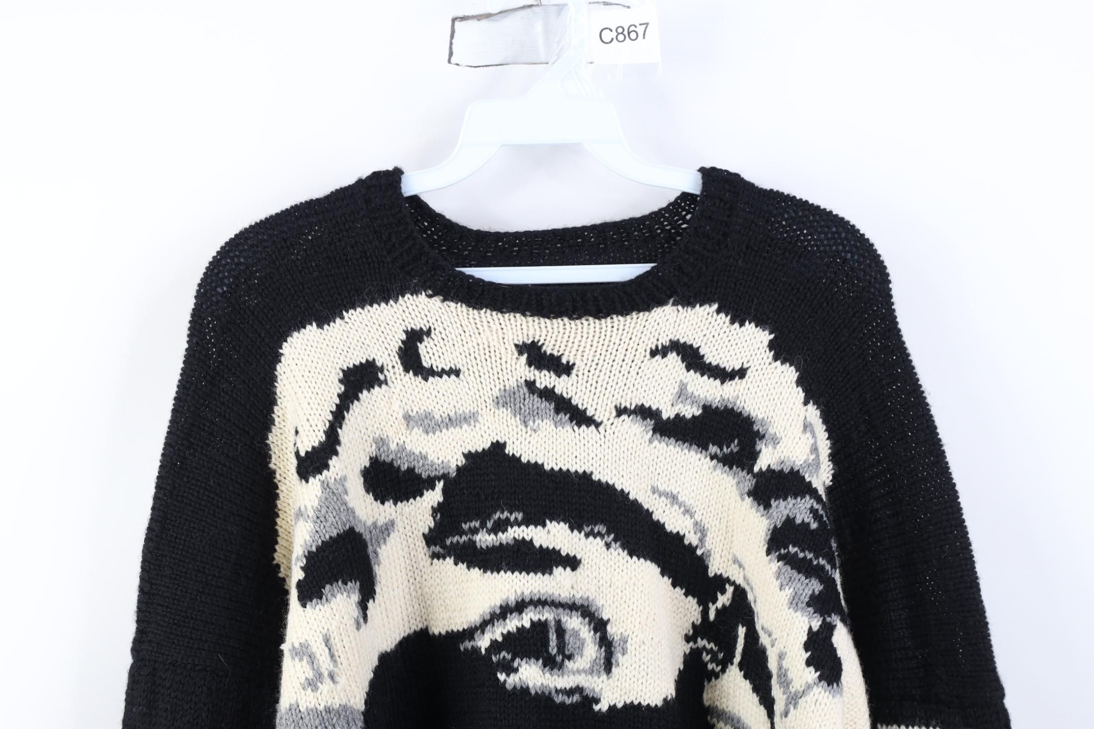 Vintage Vintage 90s Spell Out Michelangelo David Art Cropped Sweater Size XL / US 12-14 / IT 48-50 - 2 Thumbnail