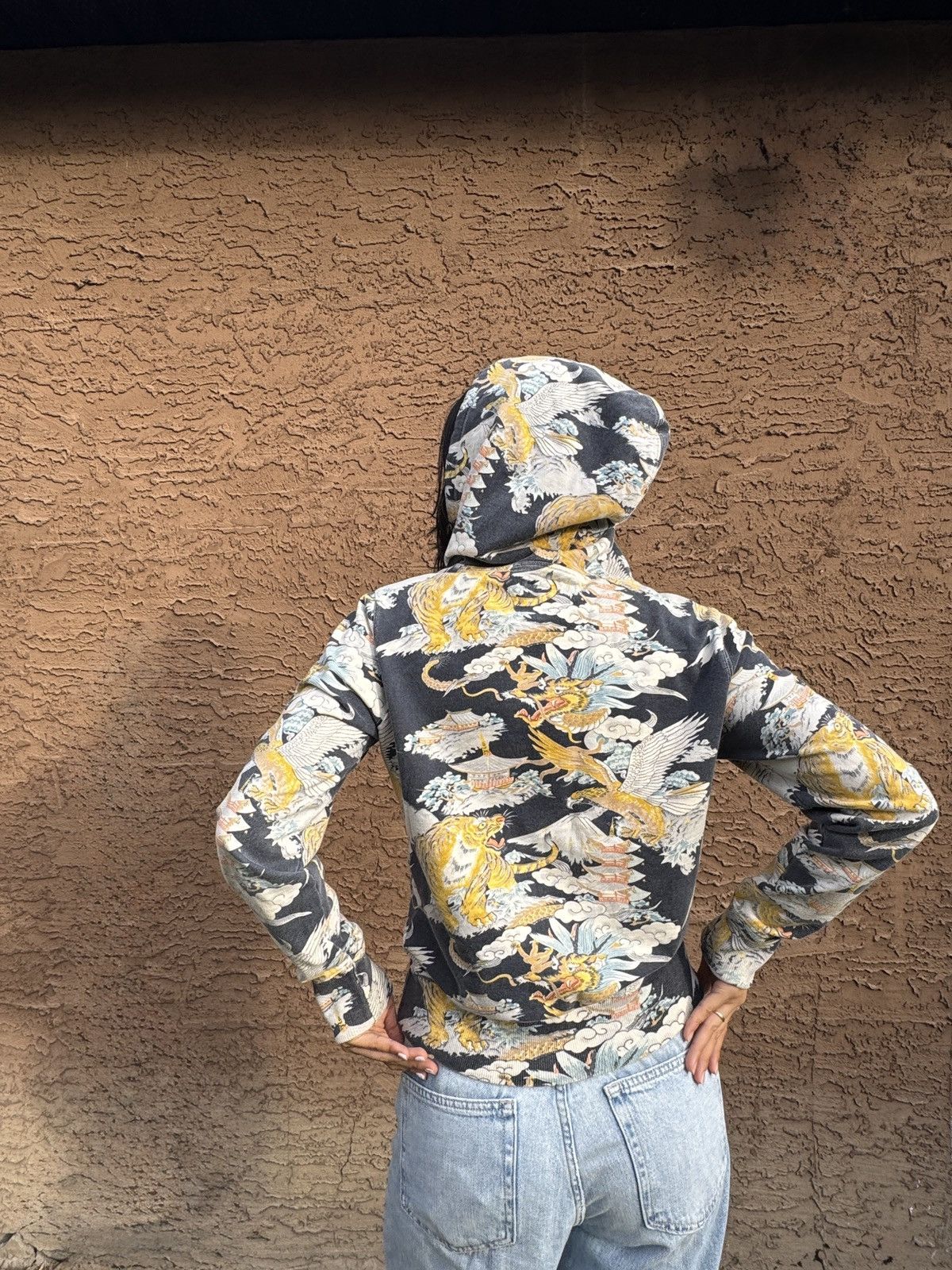 Lucky Brand Lucky Brand Tiger & Eagle Print Zip Hoodie Size S / US 4 / IT 40 - 3 Thumbnail