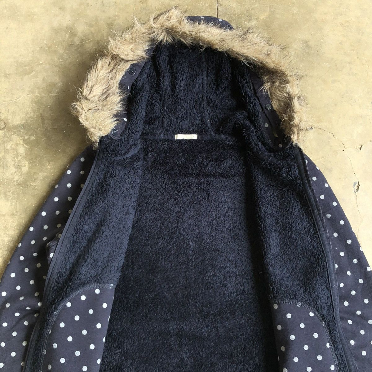 Hysteric Glamour 2000s GU Polkadot Motif Fur Ziphoodie Navy Lgb Ifsixwasnine Size US M / EU 48-50 / 2 - 10 Thumbnail