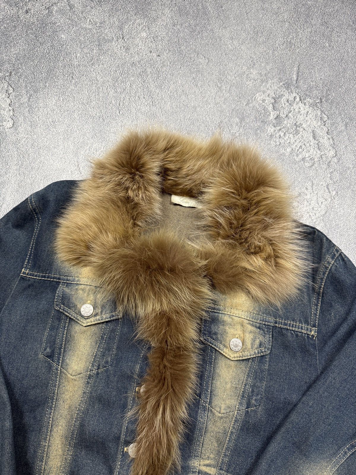 If Six Was Nine Y2K Paris Denim Jacket with Fluffy Fur Size M / US 6-8 / IT 42-44 - 7 Thumbnail