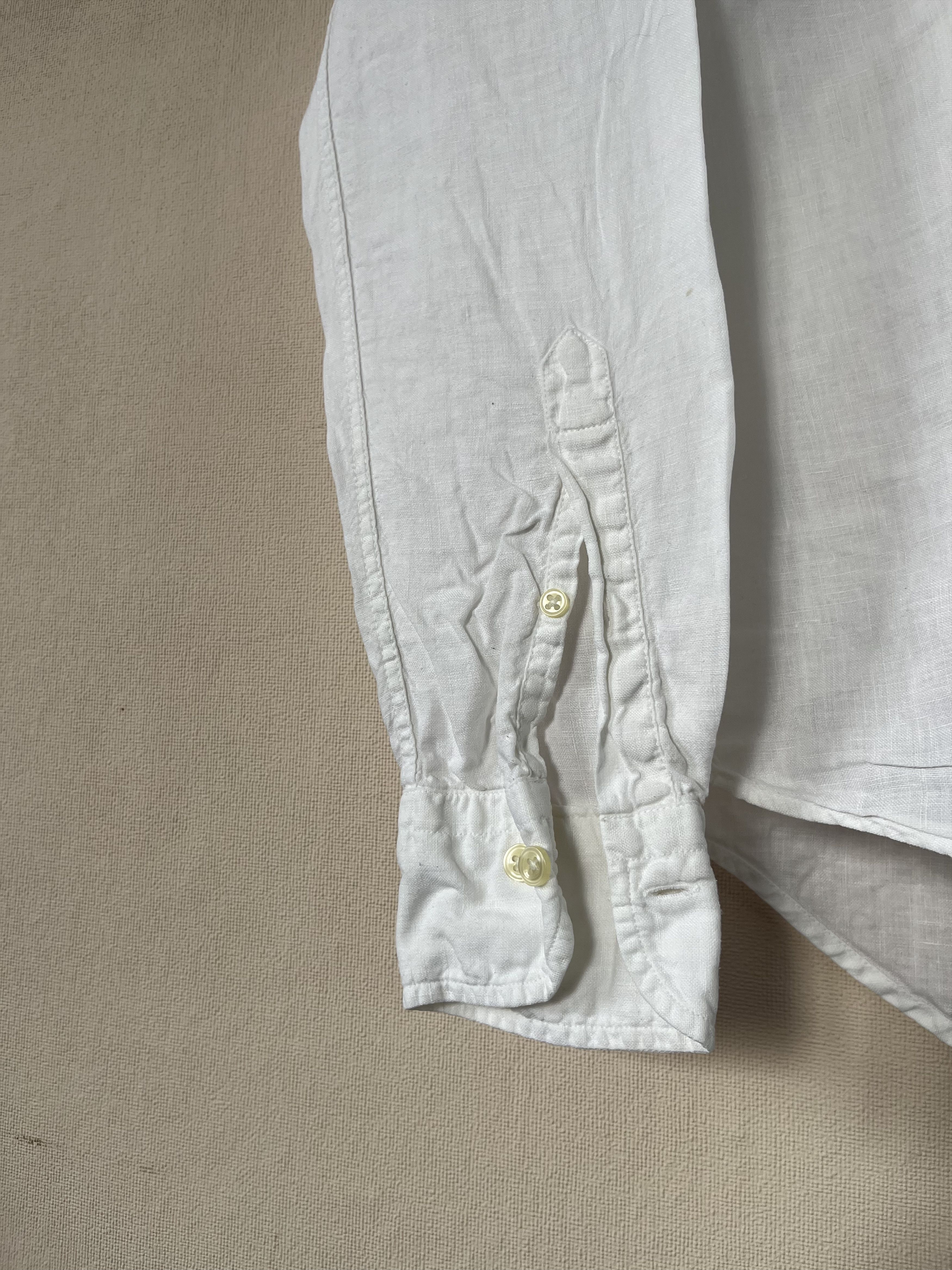 Boggi Boggi Milano Irish Linen Shirt White Long Sleeve Button Up Size US M / EU 48-50 / 2 - 2 Thumbnail