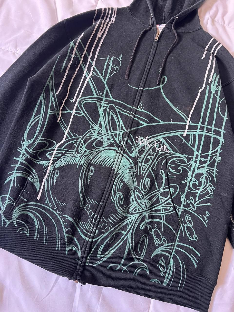 Japanese Brand Vintage Graffiti Zip Up Hoodie Balenciaga Style Size US M / EU 48-50 / 2 - 6 Thumbnail