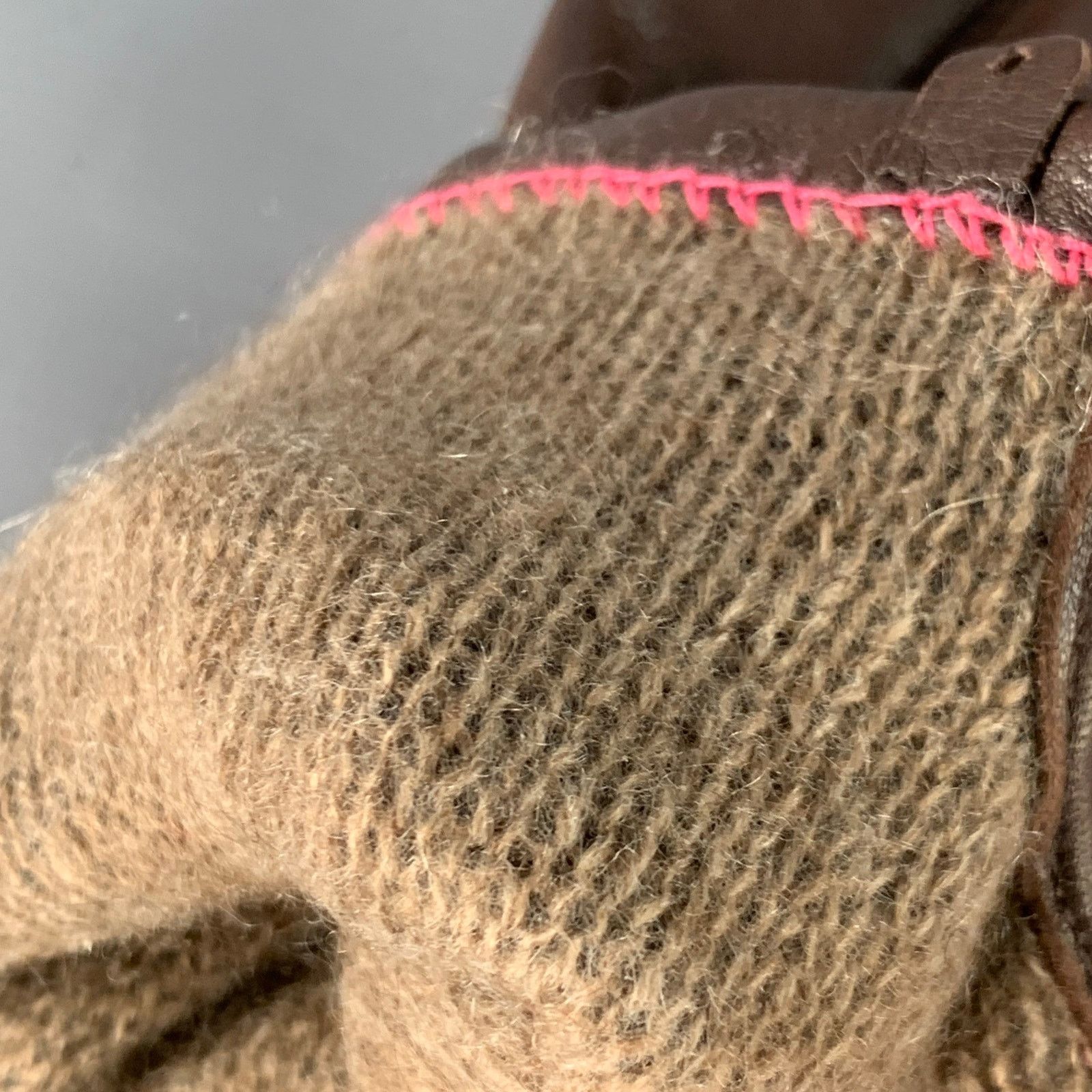 Vintage VINTAGE Size M Brown Leather Cashmere Lined Gloves Size ONE SIZE - 4 Thumbnail