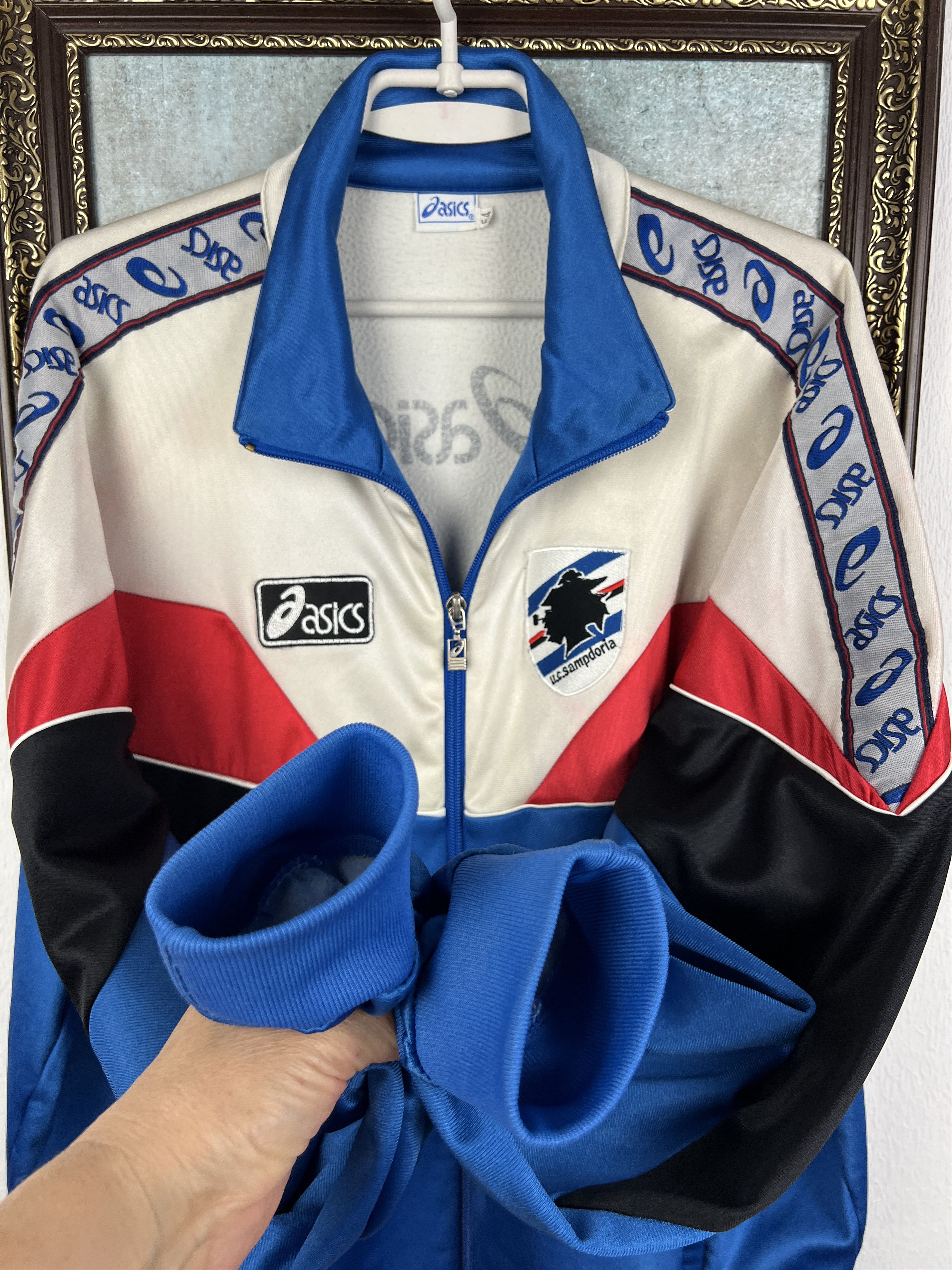 Asics Vintage Sampdoria Football Jacket Soccer Maglia Track Top Size US XL / EU 56 / 4 - 6 Thumbnail