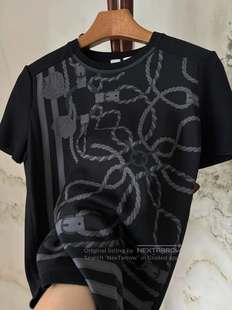 Hermes Hermes Women's Short Sleeve Knit Sweater with Silk Blend Size XS / US 0-2 / IT 36-38 - 2 Thumbnail