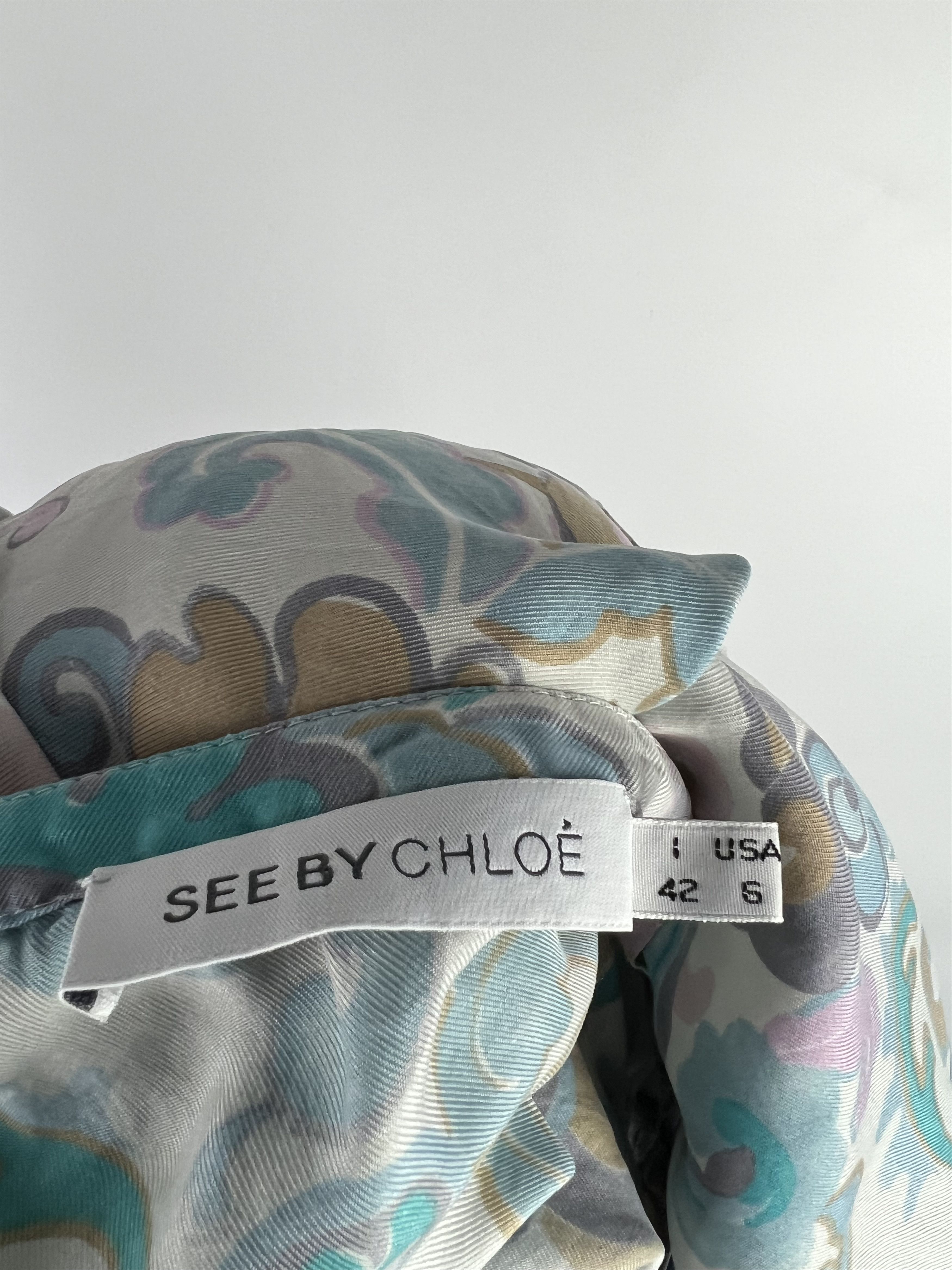 Chloe × See by Chloe See by Chloe Multicolor 100% Silk Blouse Size IT42 US6 Size M / US 6-8 / IT 42-44 - 10 Thumbnail