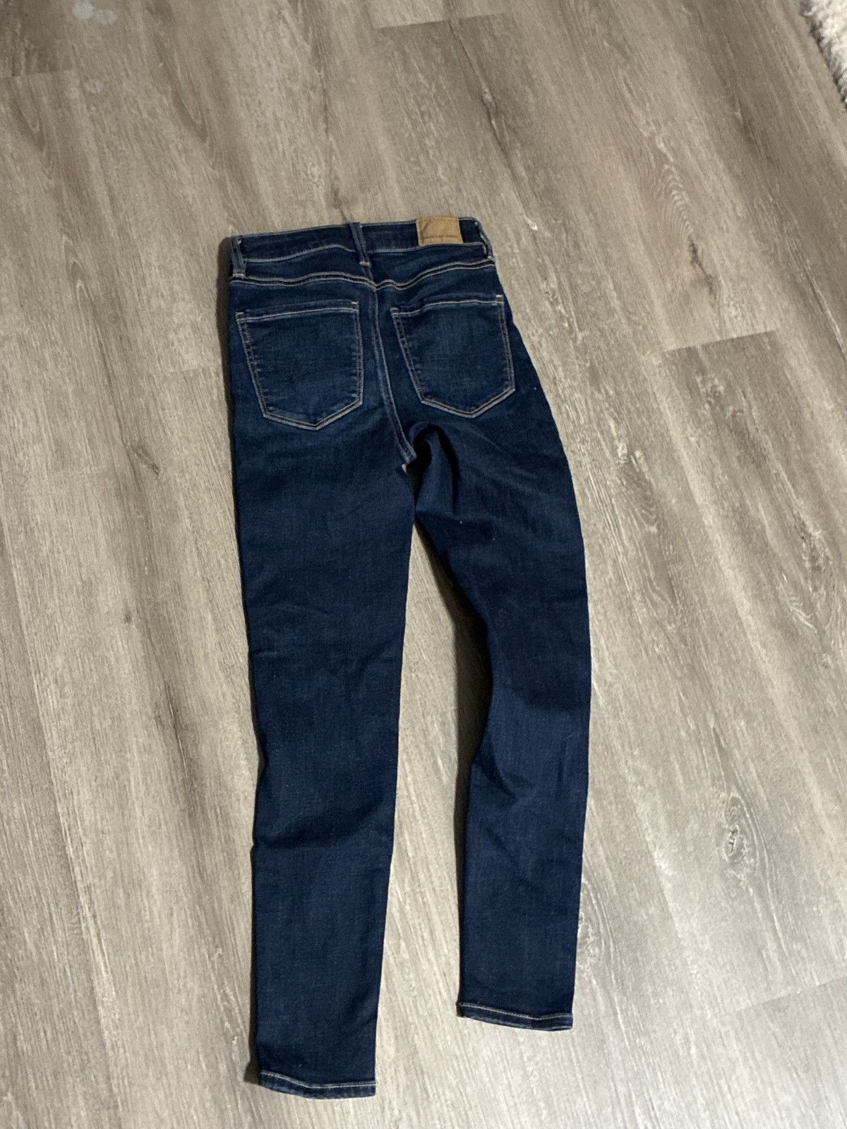 American Eagle Outfitters Women's American Eagle Super Highrise Jegging Dark Blu Denim Size 24" / US 00 / IT 34 - 2 Thumbnail