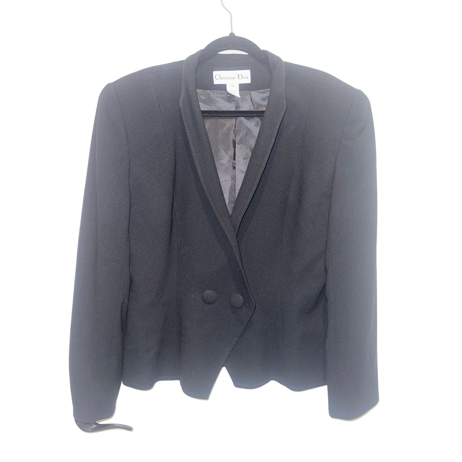 Dior Christian Dior Vintage Black Tuxedo Blazer 12 Hinged Waist Size XL / US 12-14 / IT 48-50 - 3 Thumbnail