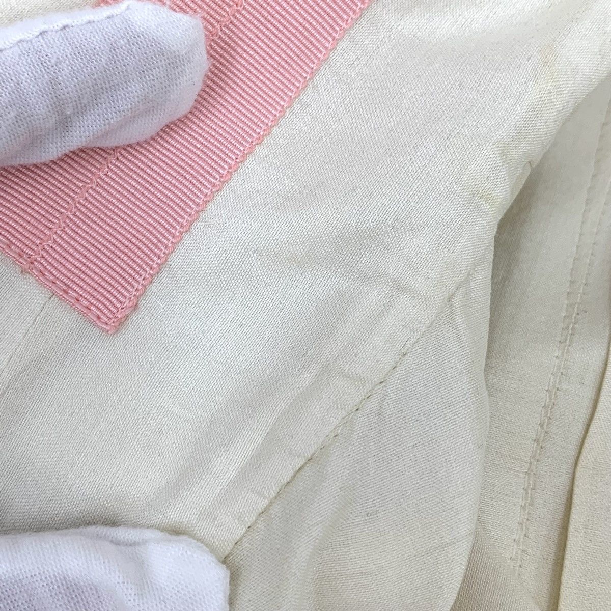 Chanel Chanel Off-white Silk Lapel Short Sleeve Pleated Dress K26WX Size S / US 4 / IT 40 - 7 Thumbnail