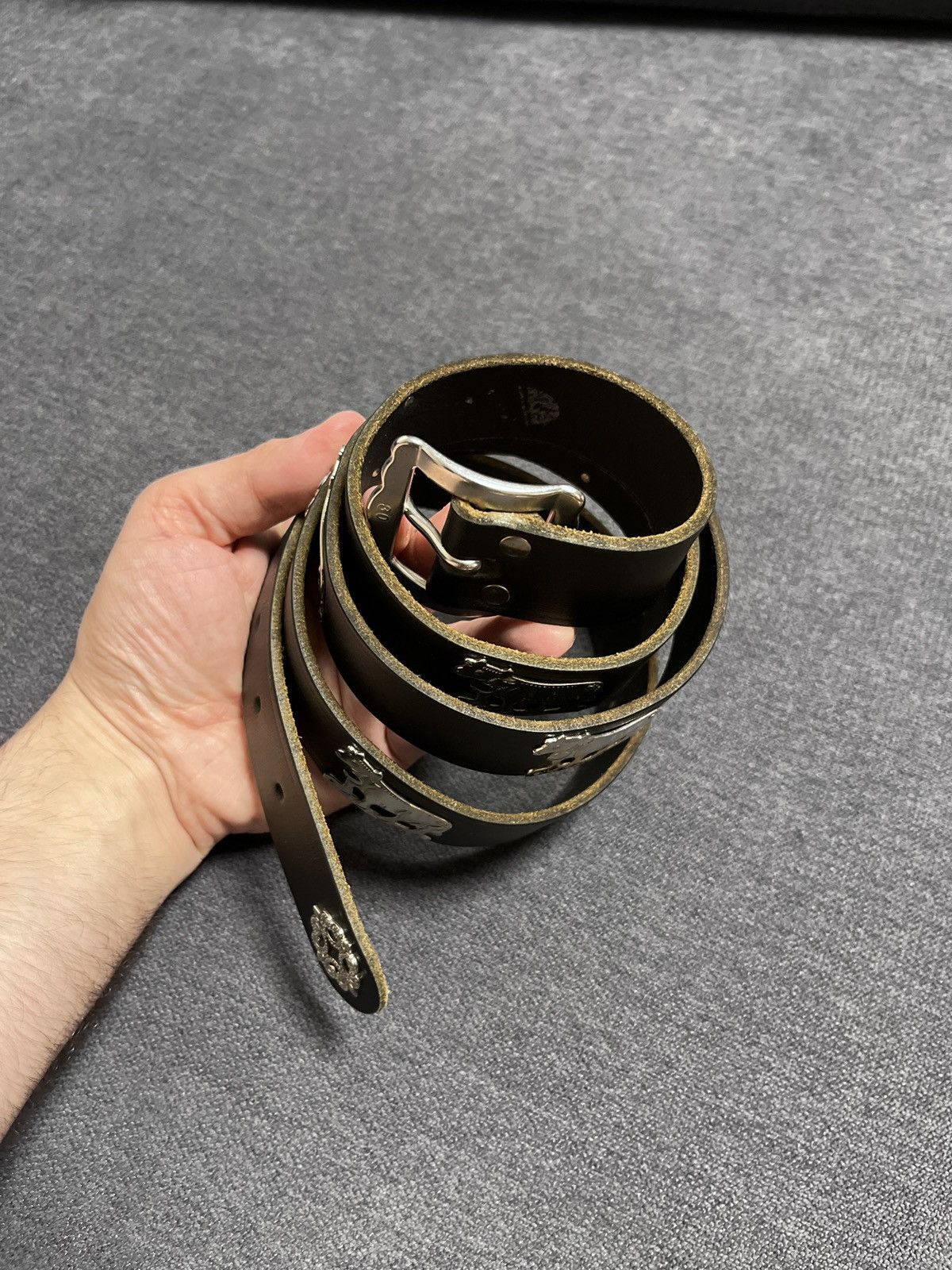 Cowboy Equipment × Vintage Etro Style Vintage Swiss Leather Cows Belt Size ONE SIZE - 3 Thumbnail