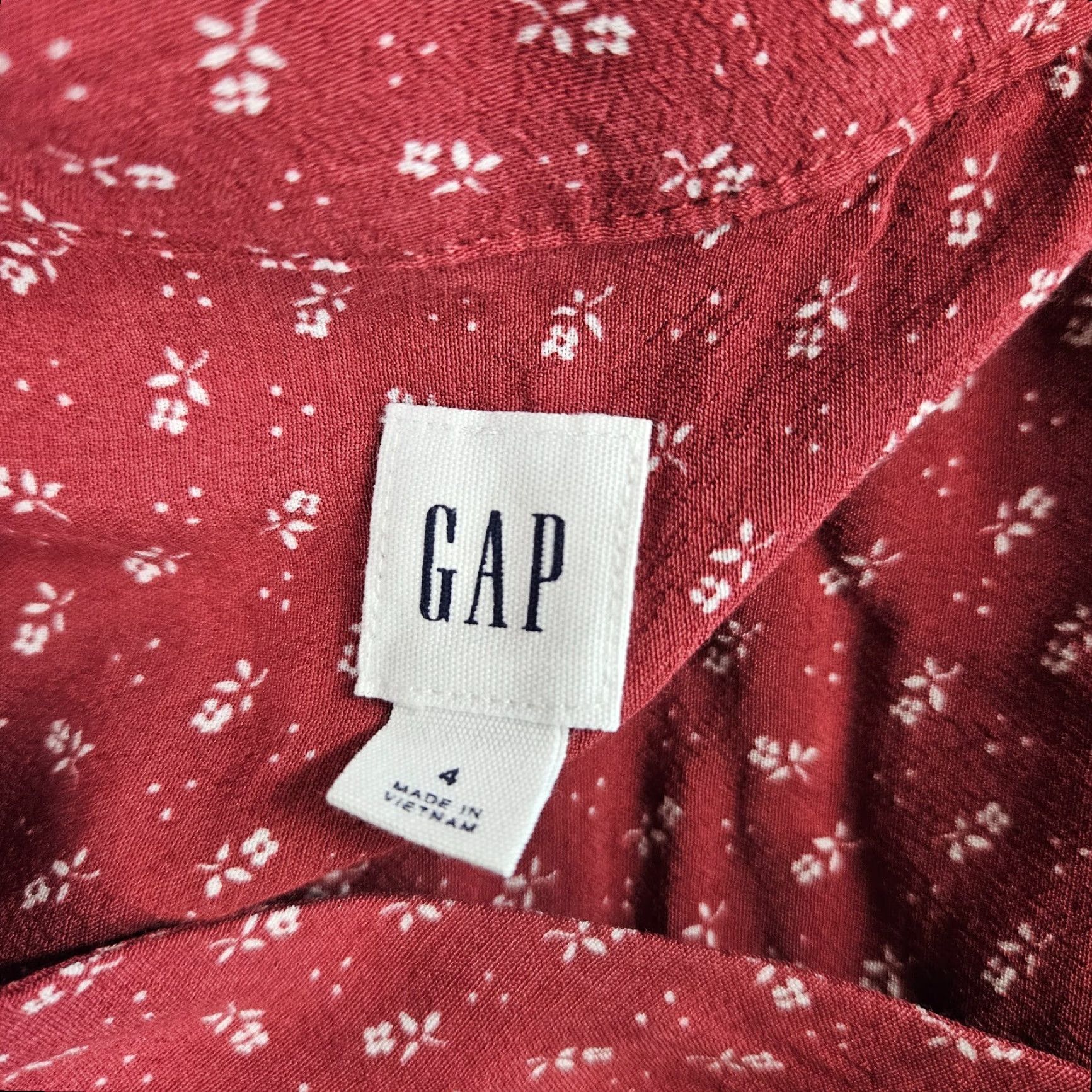 Gap Gap Womens Dress Shirt Dress 4 Floral Button Front 3/4 Sleeve Belted V-Neck Multicolor Midi Regular Womens Size S / US 4 / IT 40 - 5 Thumbnail